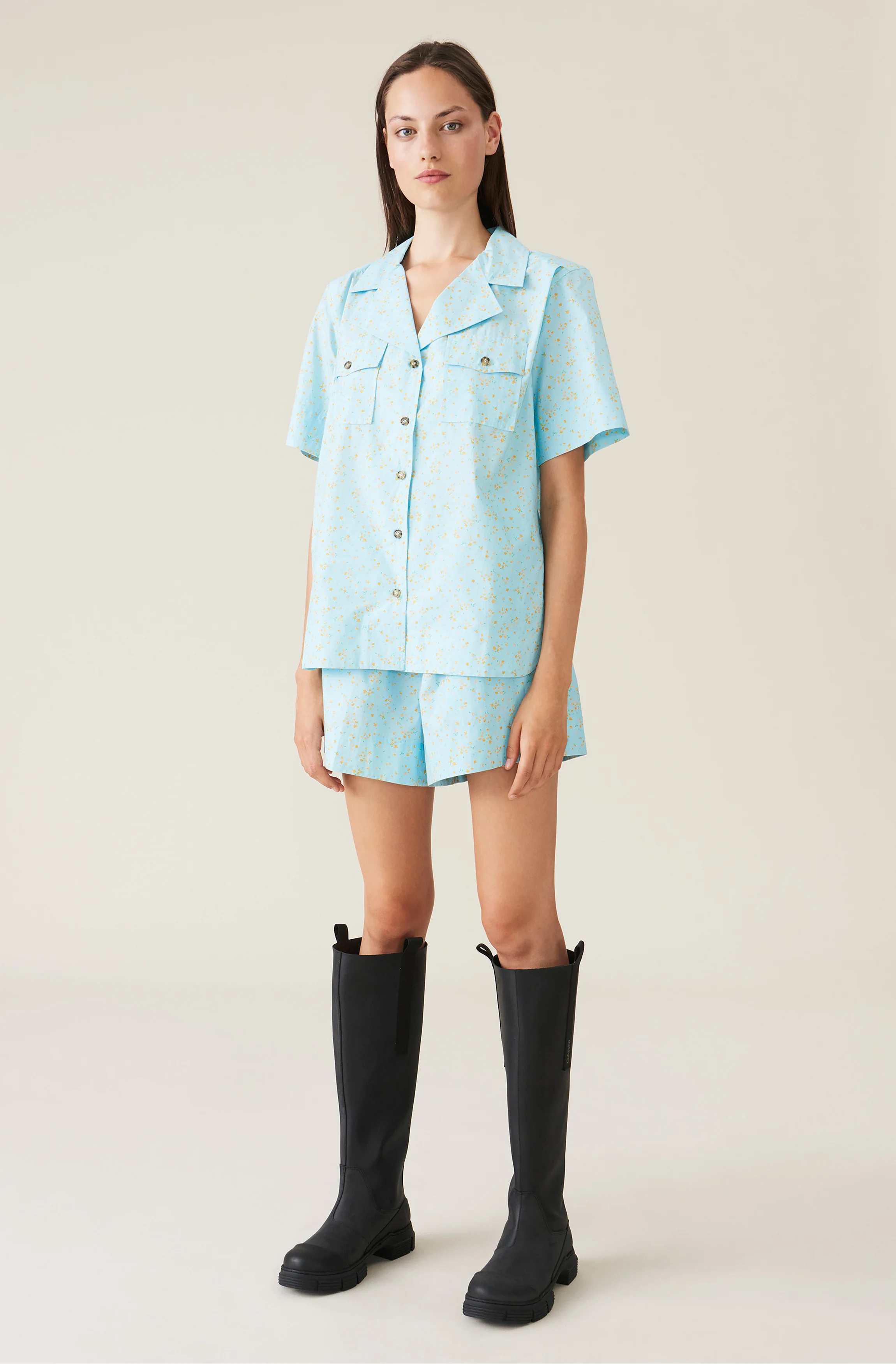 Printed Organic Cotton Shorts | Corydalis Blue - Image 2