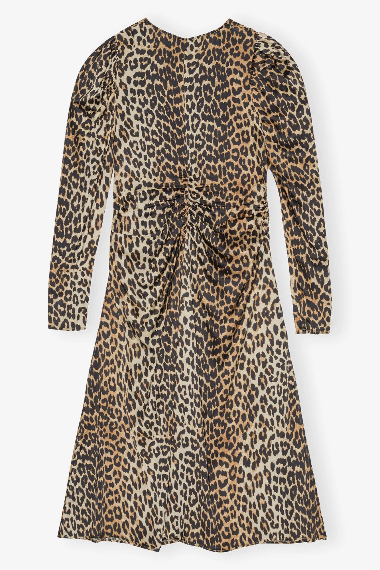Printed Satin Midi Dress | Leopard - Image 2