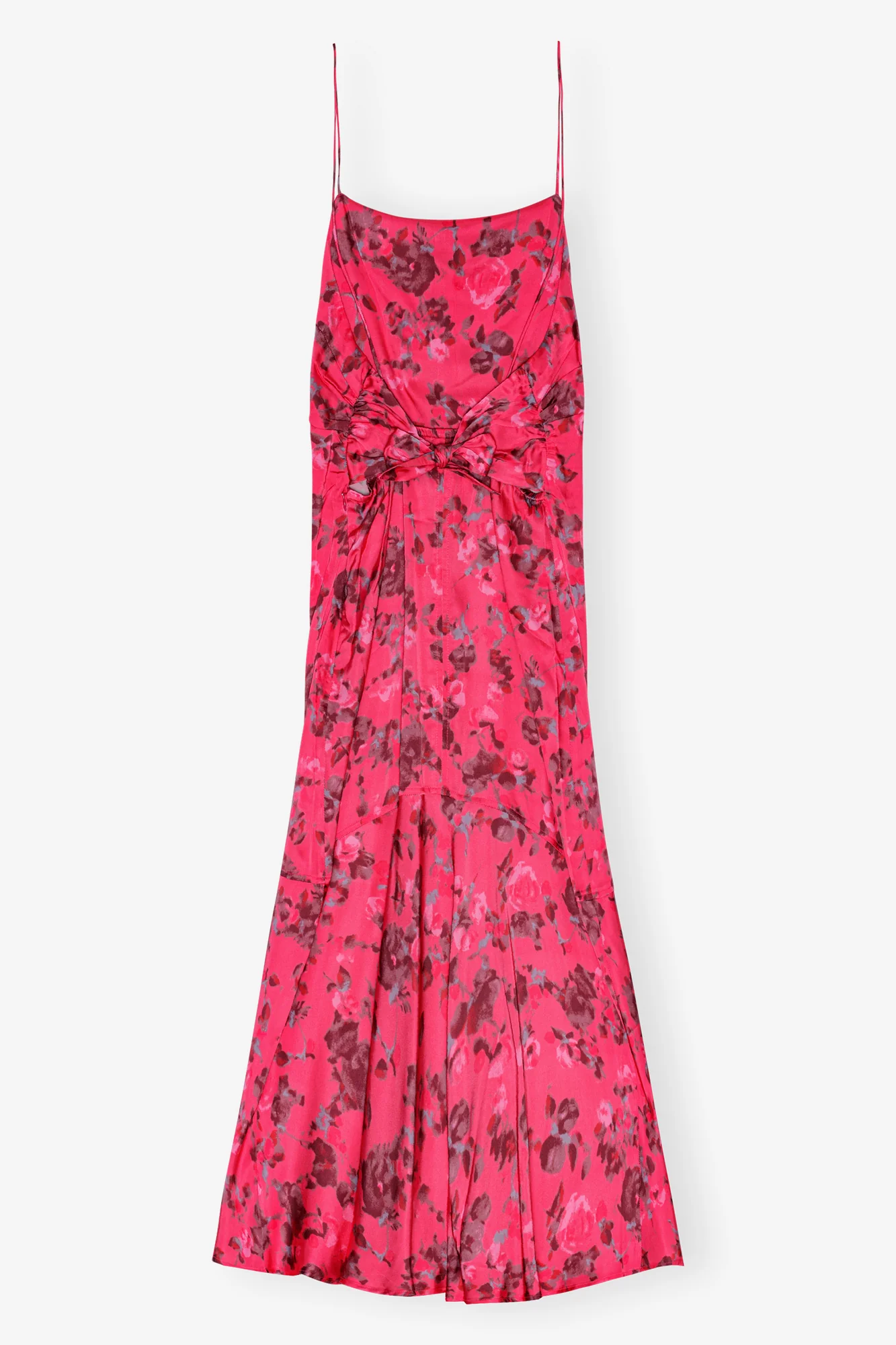 Printed Satin Midi Dress | Raspberry Wine - Image 2