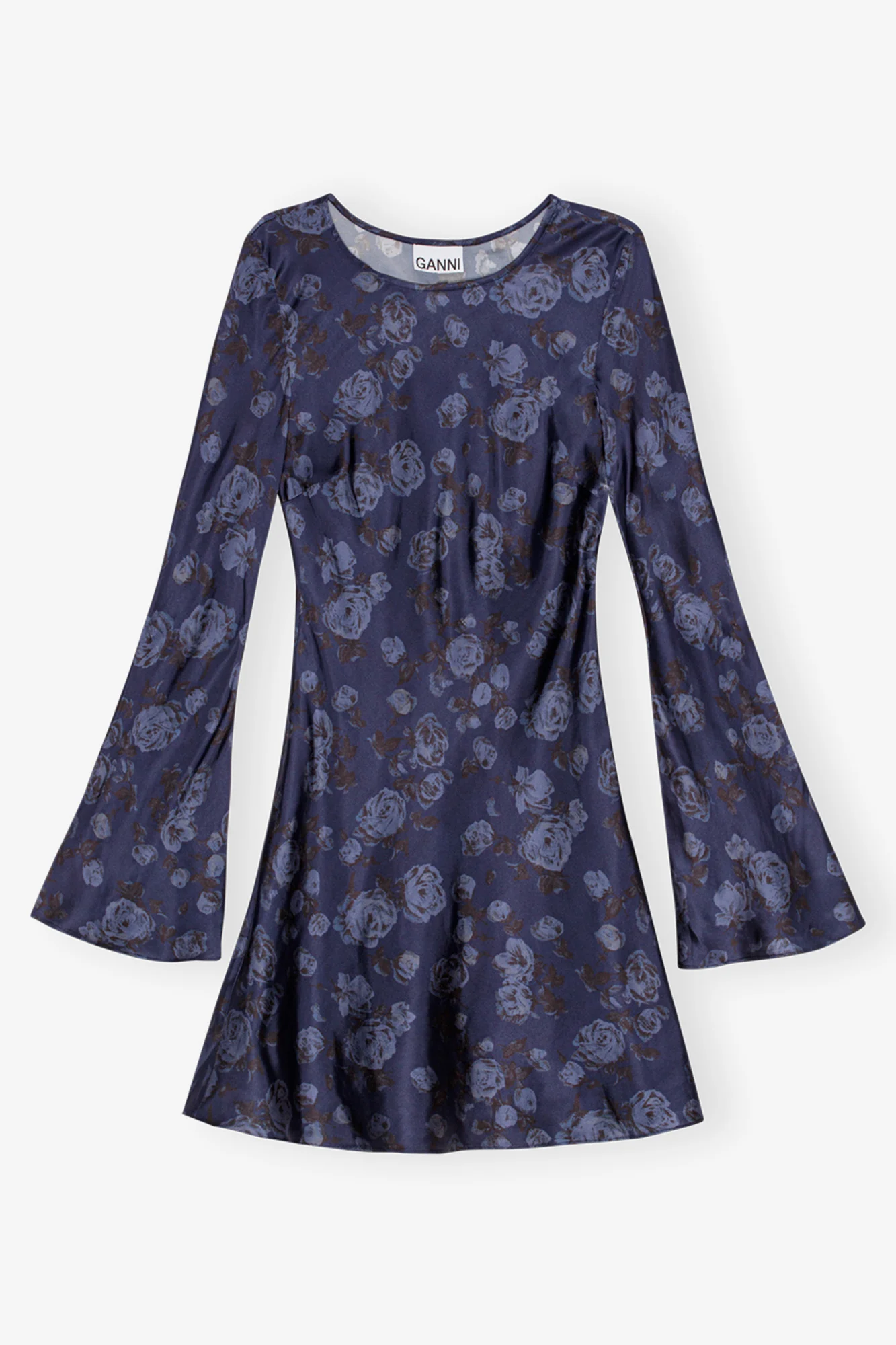 Printed Satin Mini Dress | Peacoat