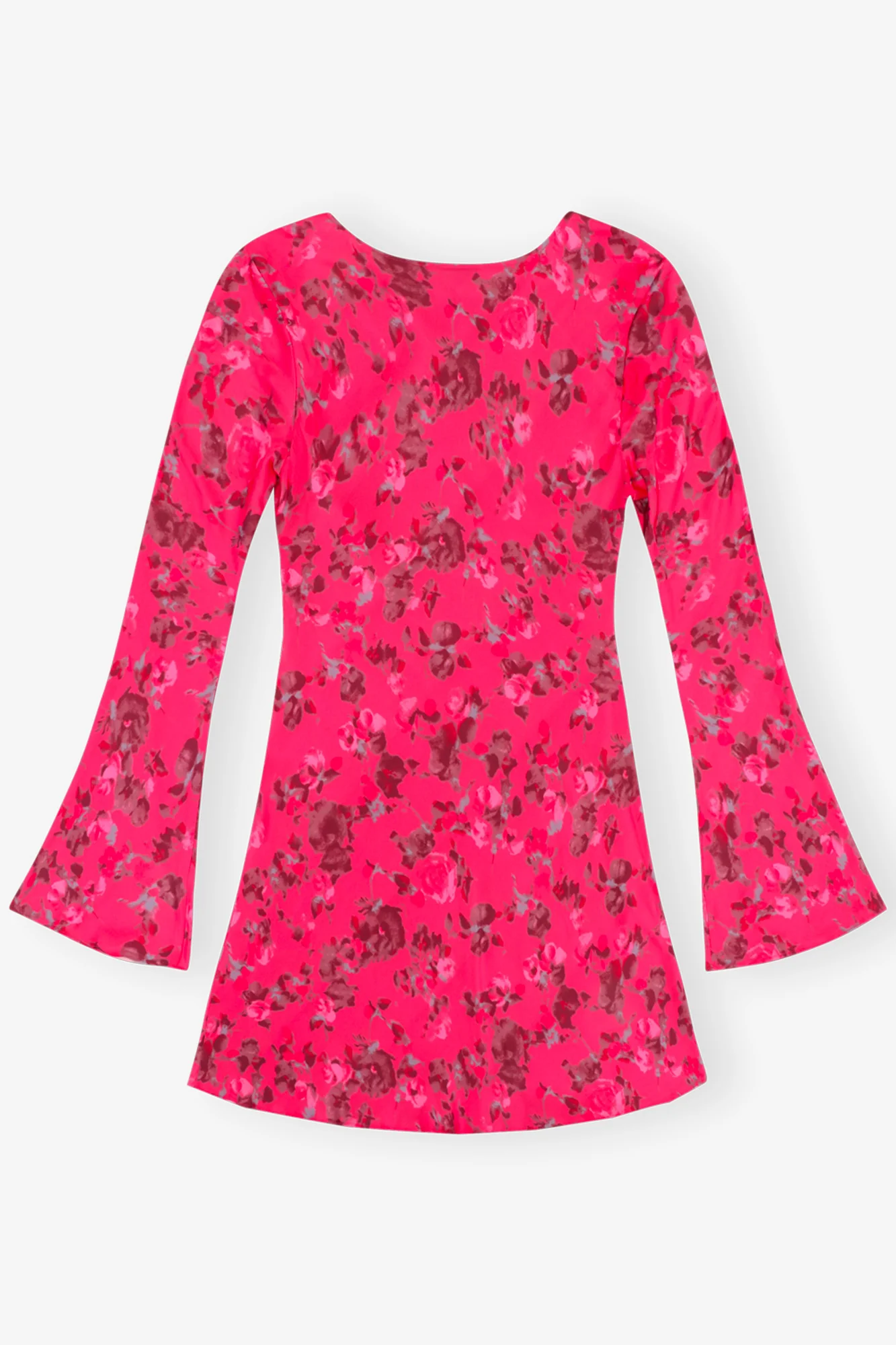 Printed Satin Mini Dress | Raspberry Wine - Image 2