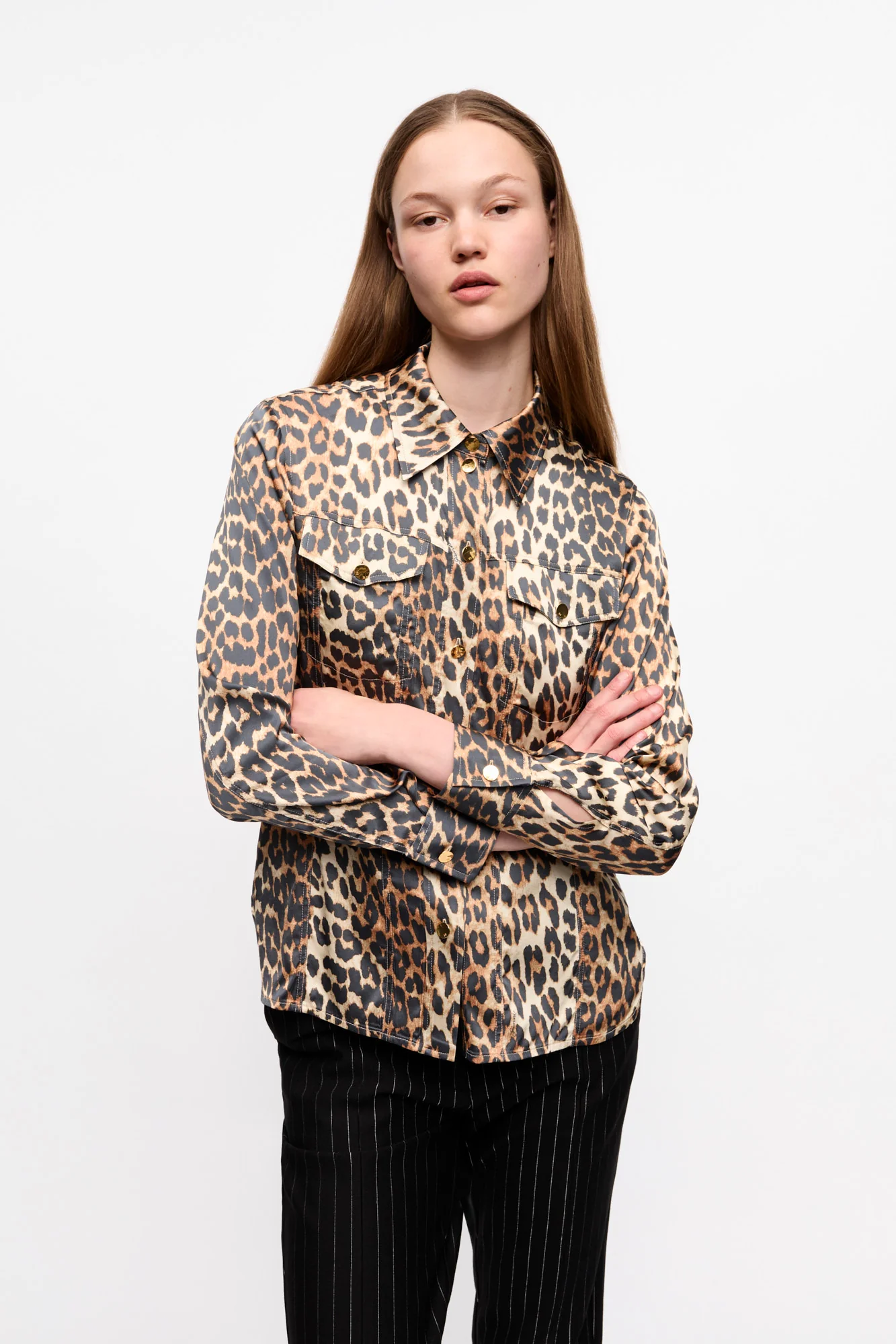 Printed Satin Shirt | Leopard - Image 3