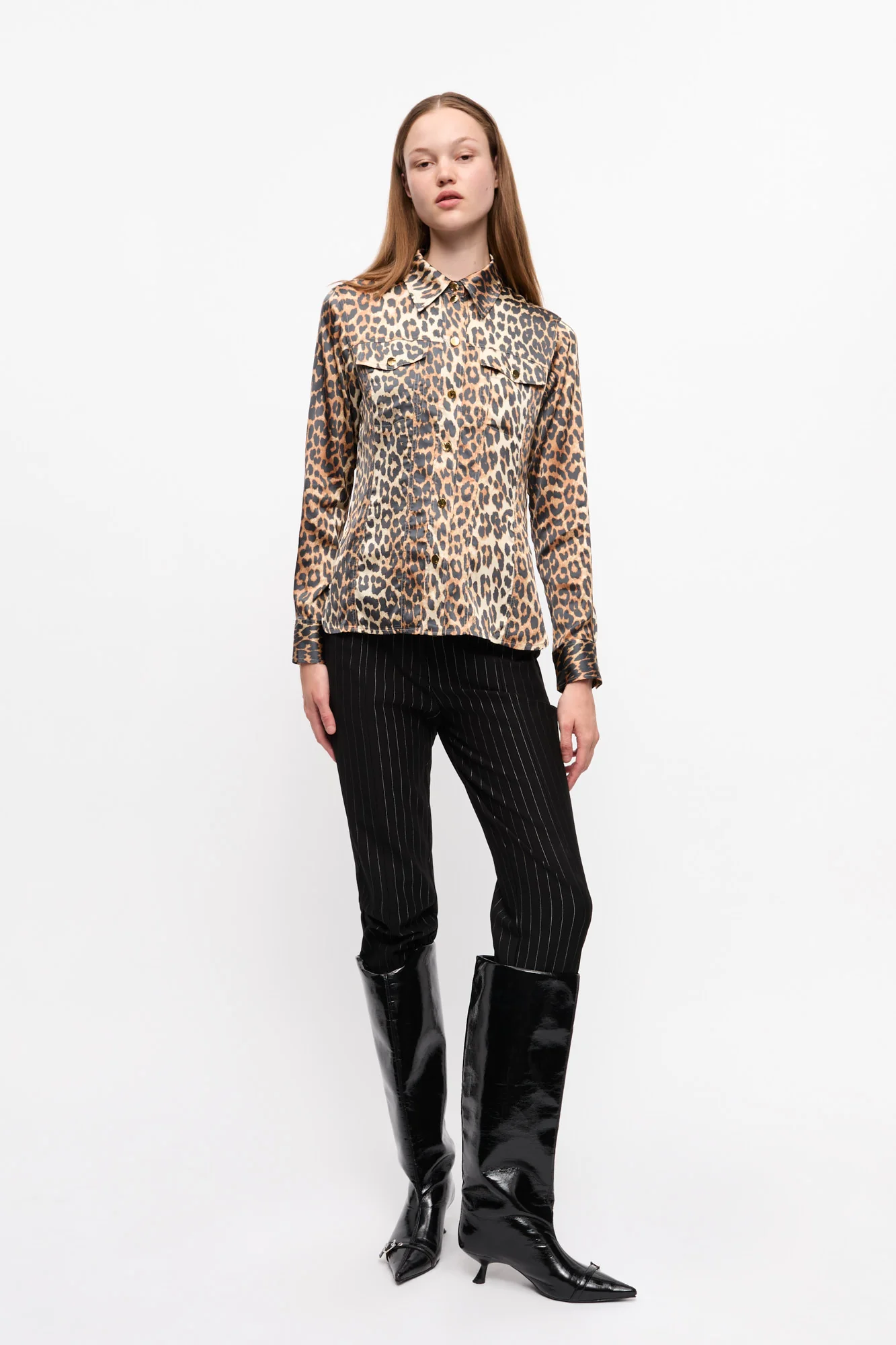 Printed Satin Shirt | Leopard - Image 5