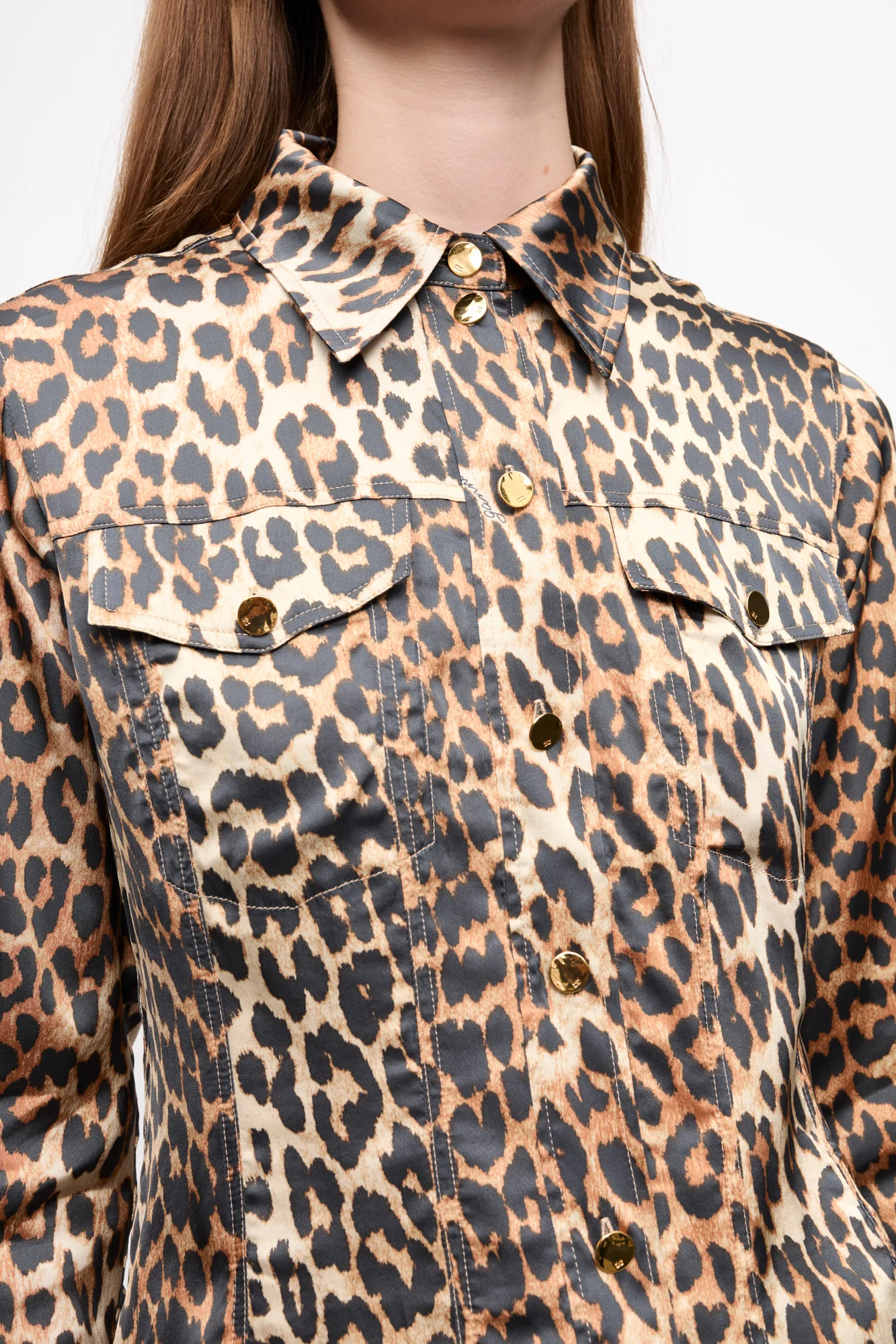 Printed Satin Shirt | Leopard - Image 6