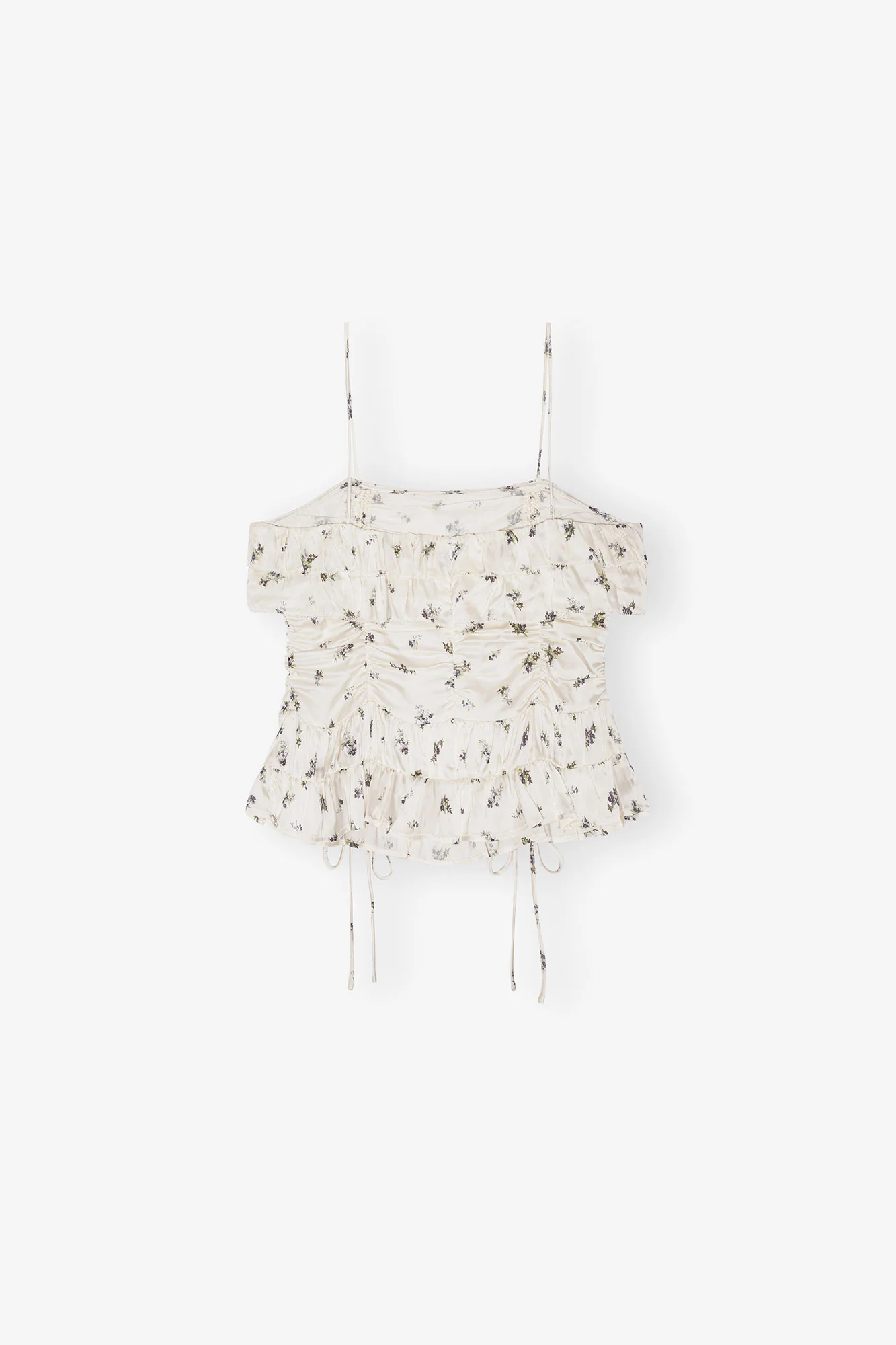 Printed Satin Slip Top | Egret - Image 2