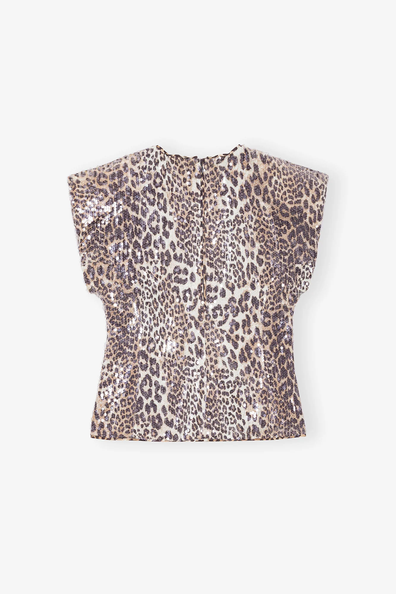 Printed Stretch Sequins Blouse | Leopard - Image 2