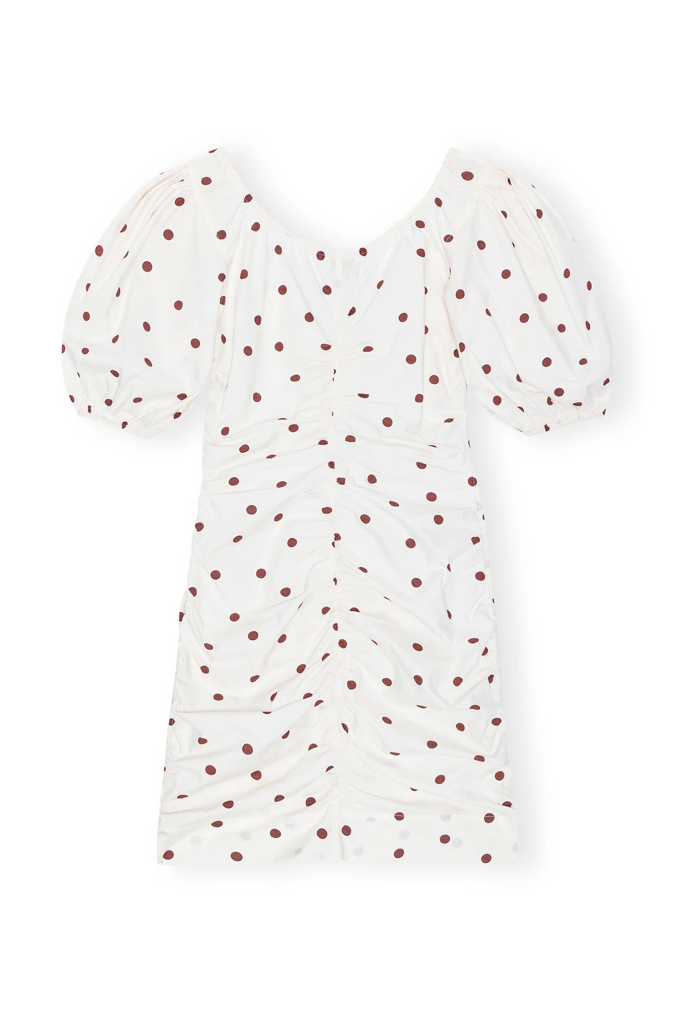 Printed U-neck Mini Dress | Egret - Image 2