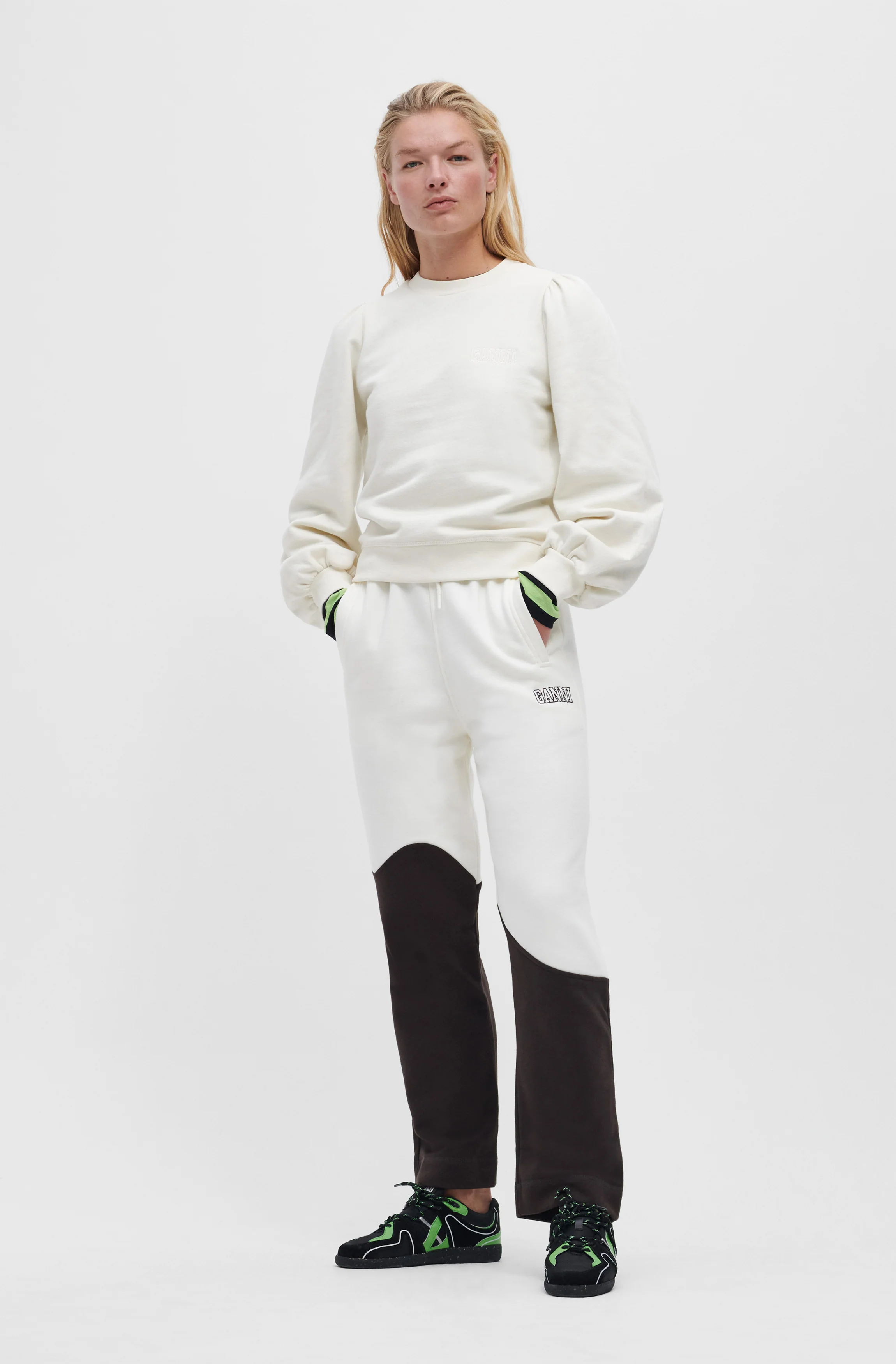 Puff Shoulder Sweatshirt | Egret - Image 3