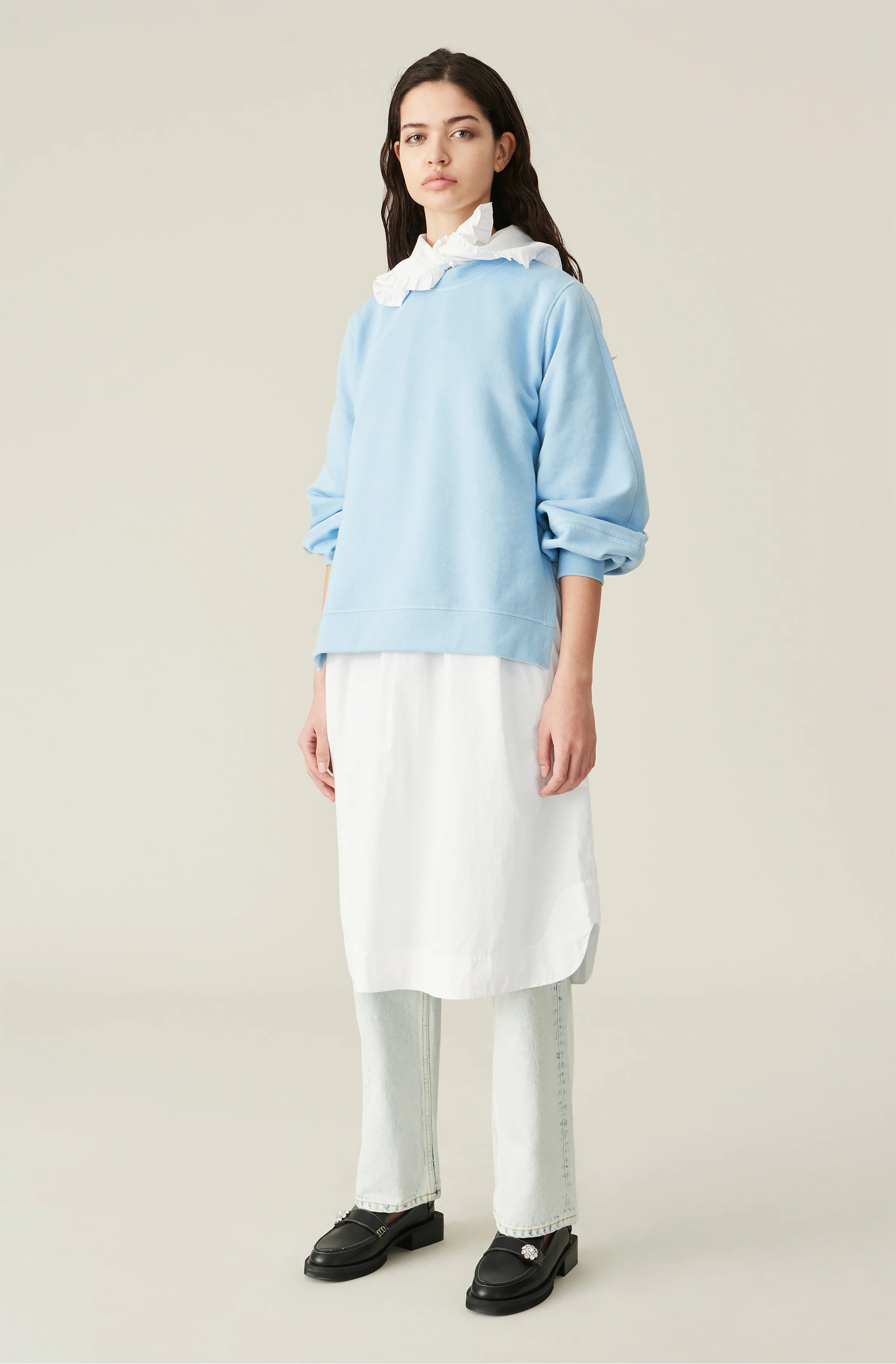 Puff Sleeve Sweatshirt | Heather - Image 3