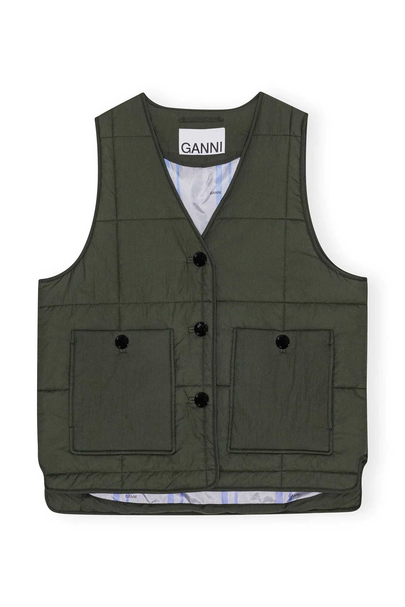 Quilt Boxy Vest | Kombu Green