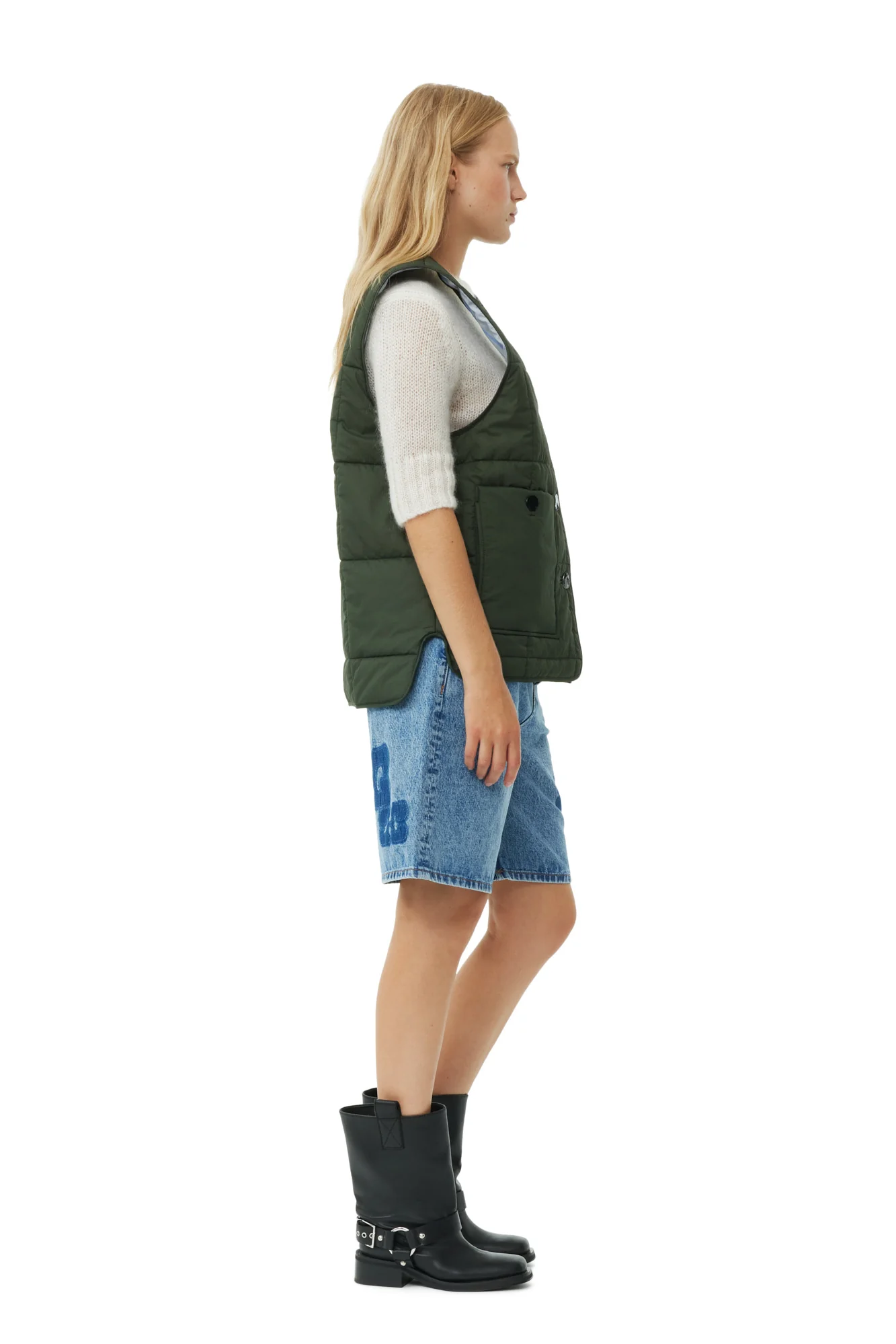 Quilt Boxy Vest | Kombu Green - Image 5