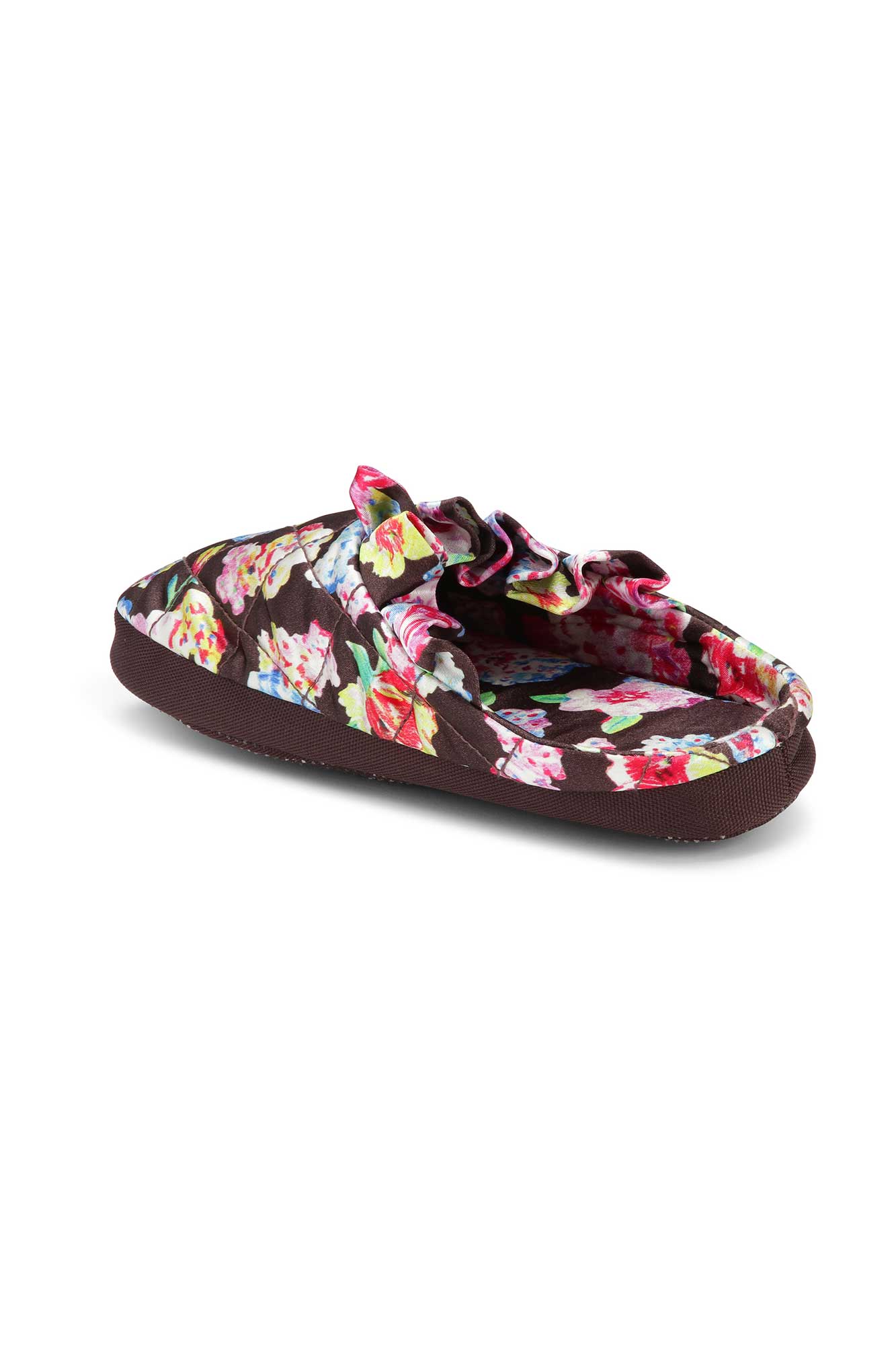 Quilted Satin Accessories Quilted Indoor Ruffle Slippers | Mole - Image 2