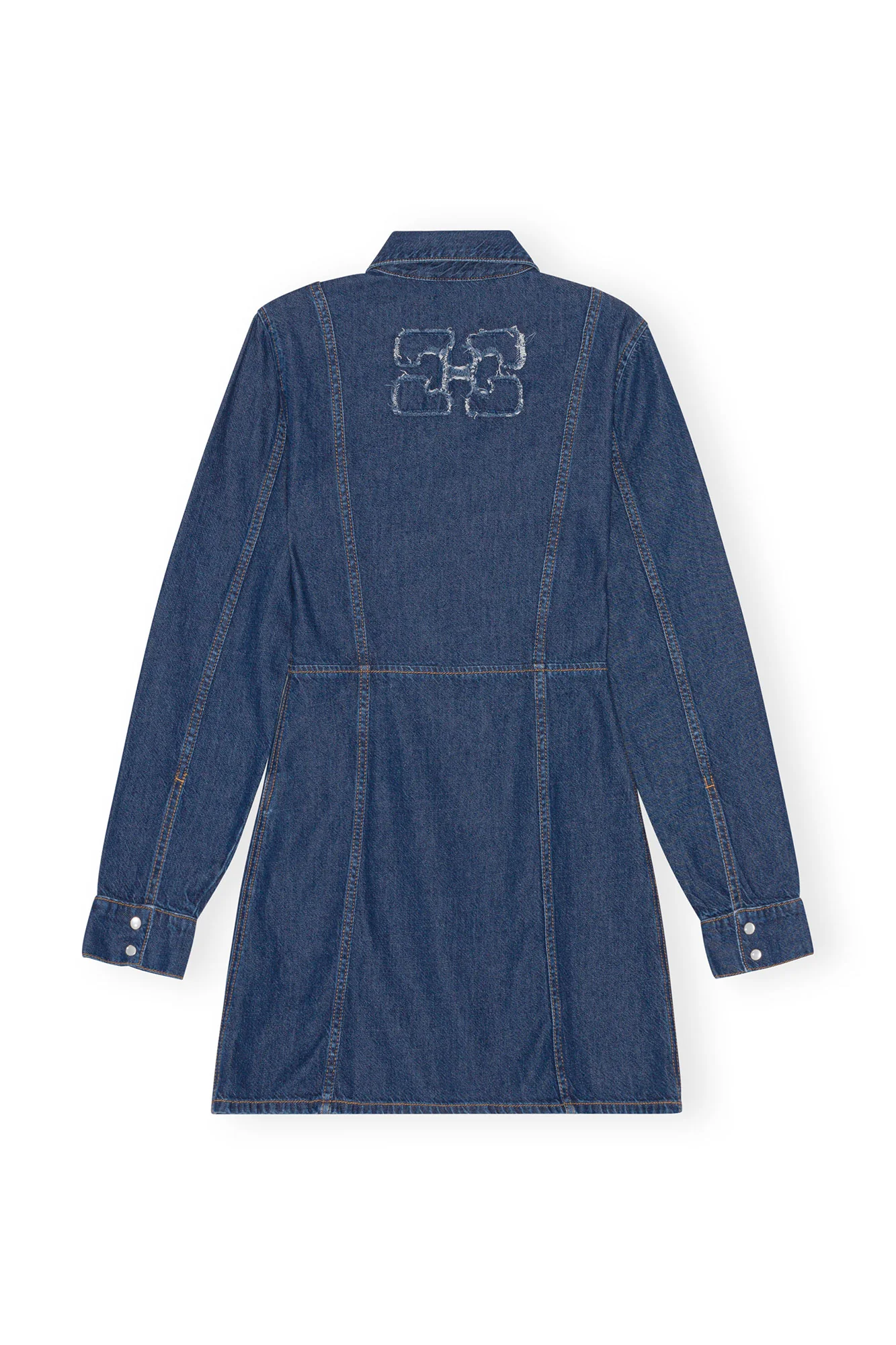 Re-Cut Denim Mini Dress | Mid Blue Stone - Image 2