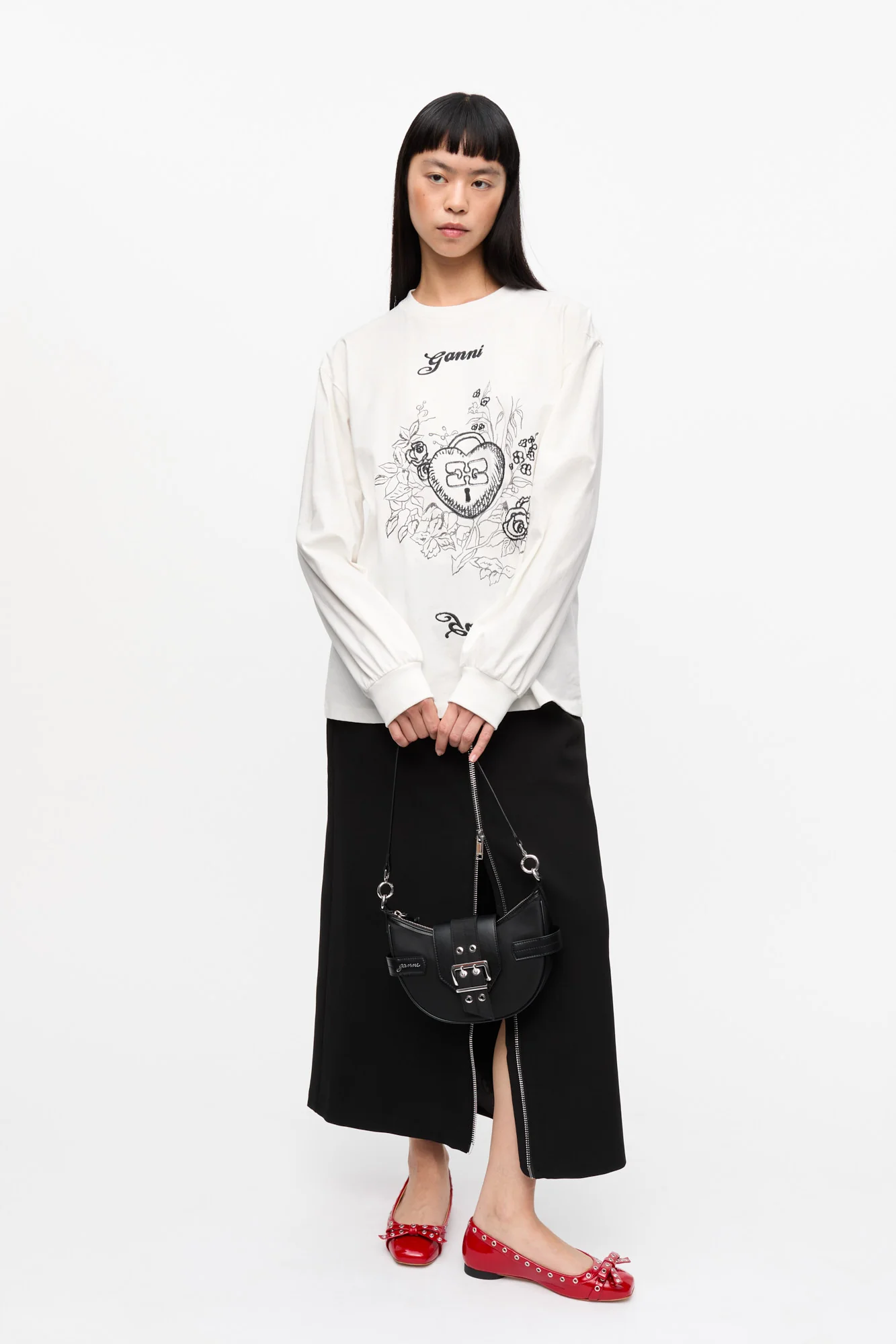 Re-cut Heavy Long-sleeve T-Shirt | Egret - Image 4
