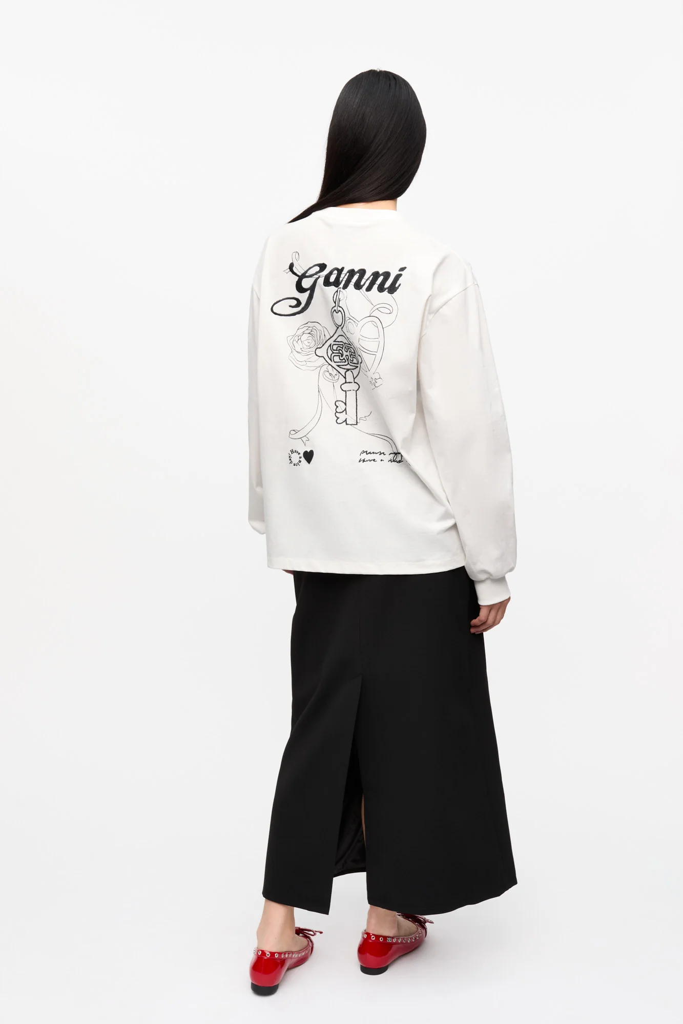 Re-cut Heavy Long-sleeve T-Shirt | Egret - Image 5