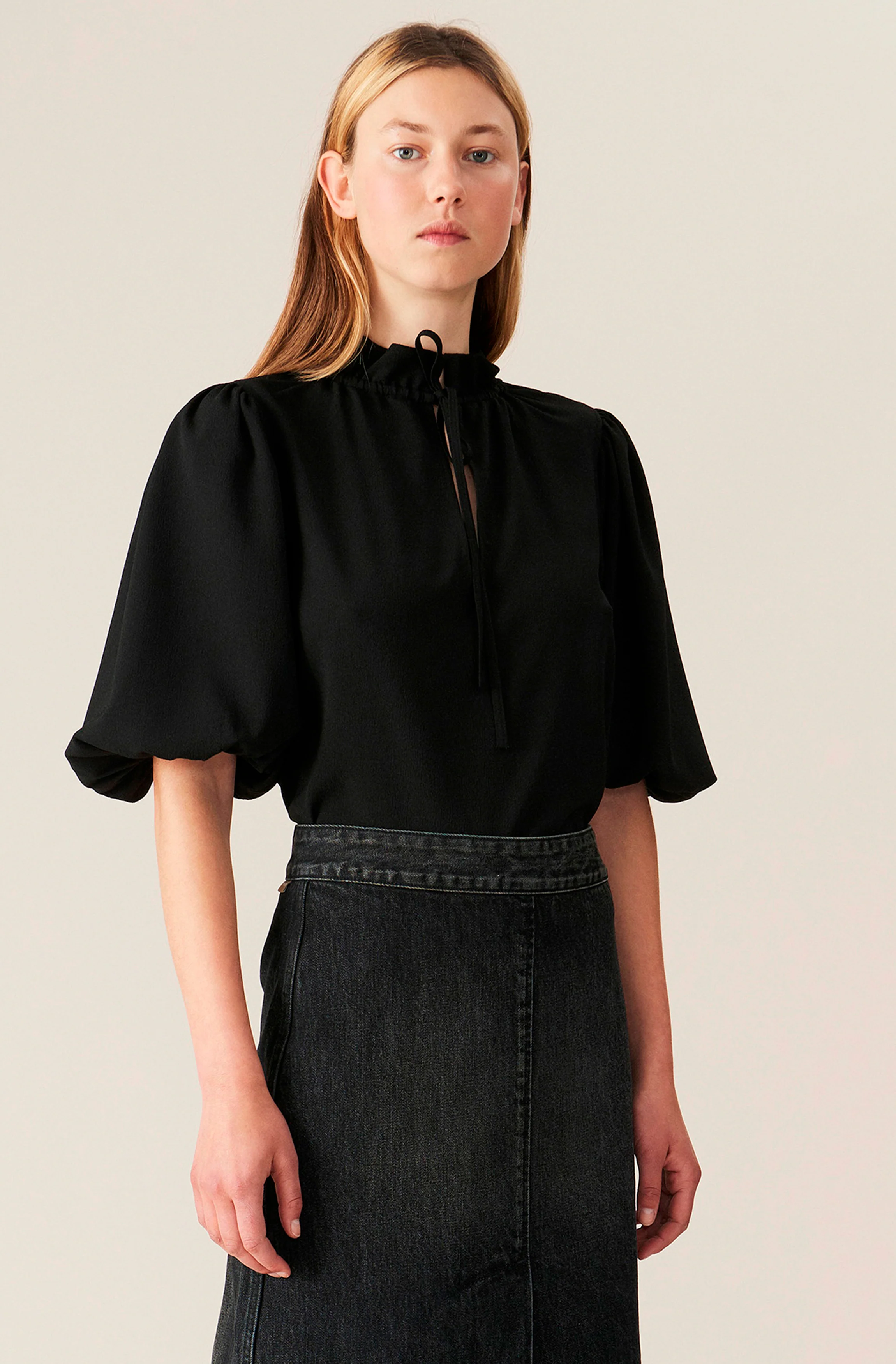 Recycled Crepe Blouse | Black - Image 2