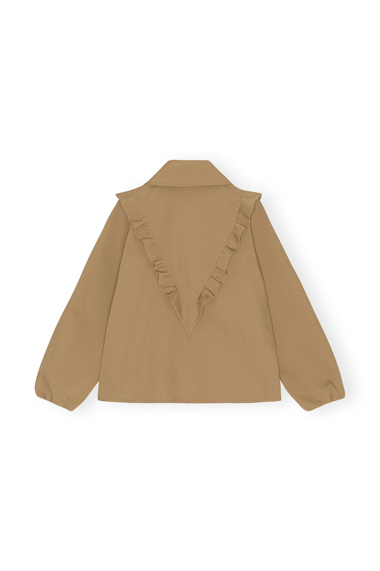 Recycled Polyester Frill Jacket | Petrified Oak - Image 2