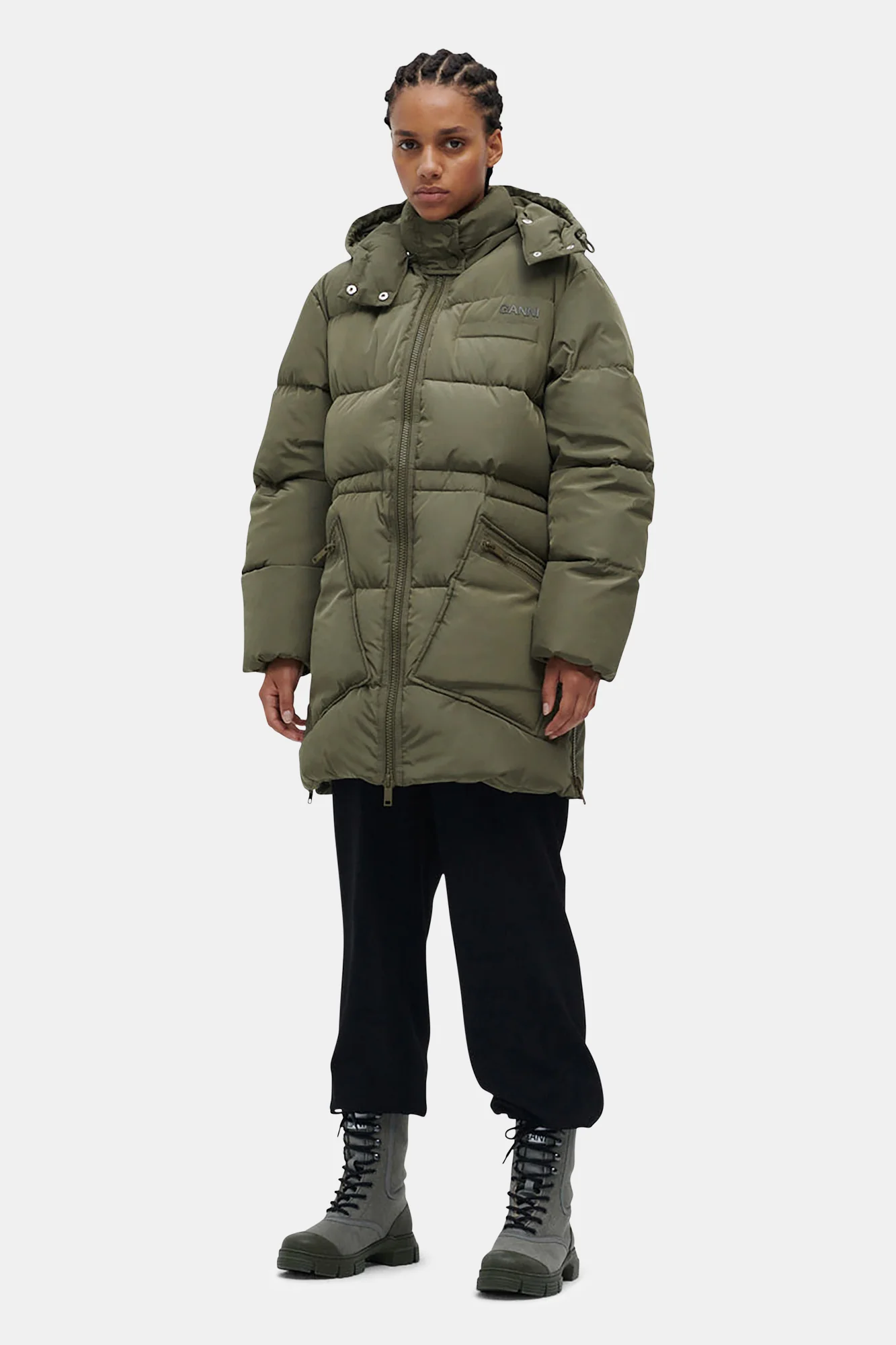Recycled Polyester Oversized Puffer Midi Jacket | Kalamata - Image 2