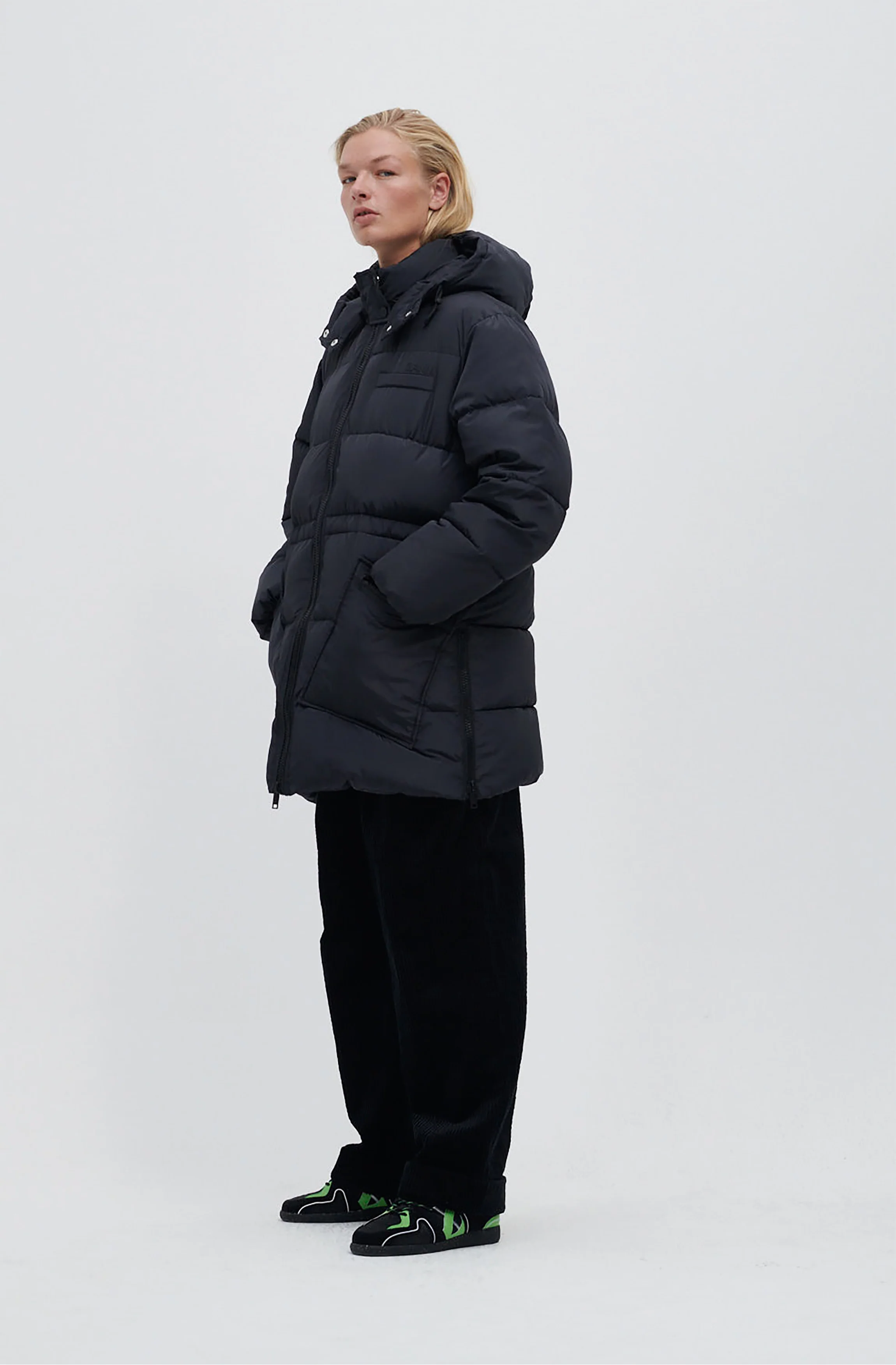 Recycled Polyester Oversized Puffer Midi Jacket | Phantom - Image 3