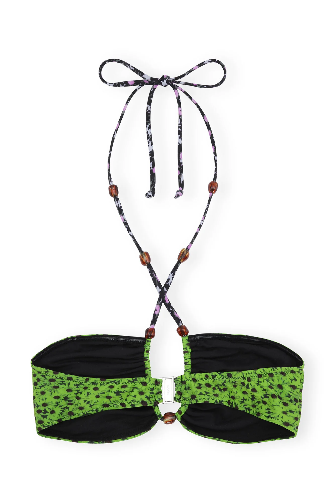 Recycled Printed Open Bandeau Bikini Top | Tender Shoots - Image 2