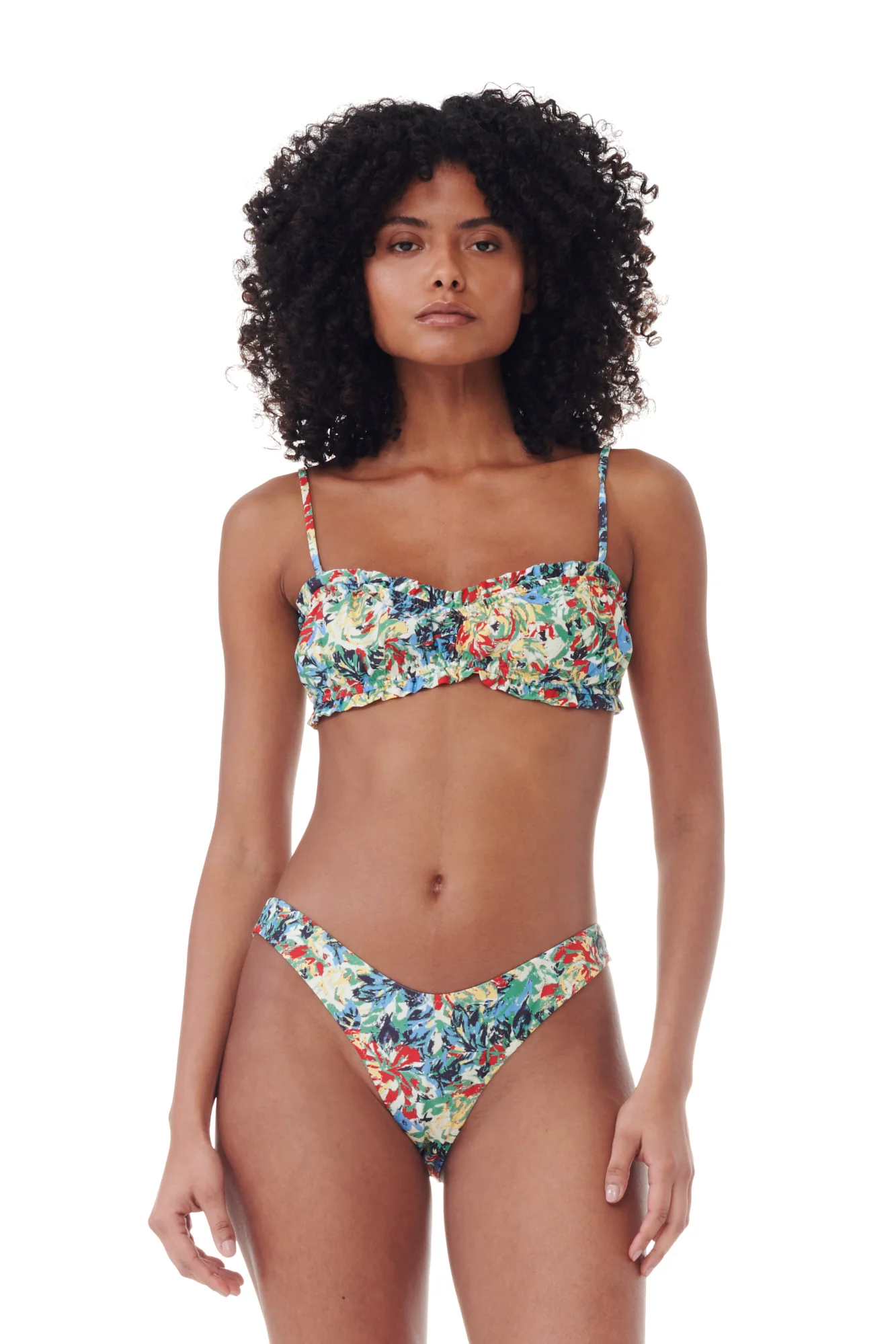 Recycled Printed Ruffle Bandeau Bikini Top | Multicolor - Image 7