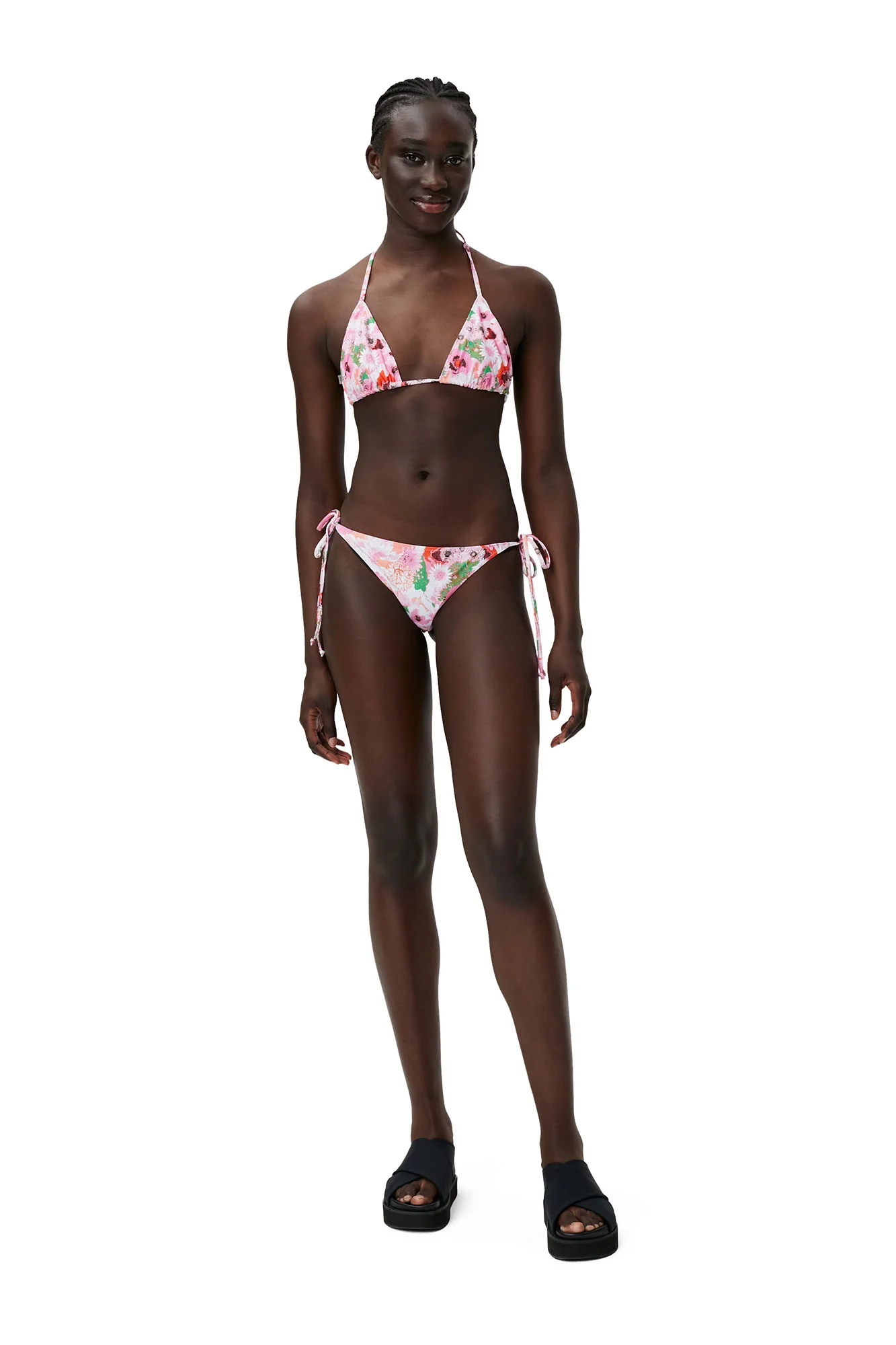 Recycled Printed String Bikini Briefs | Sugar Plum - Image 3
