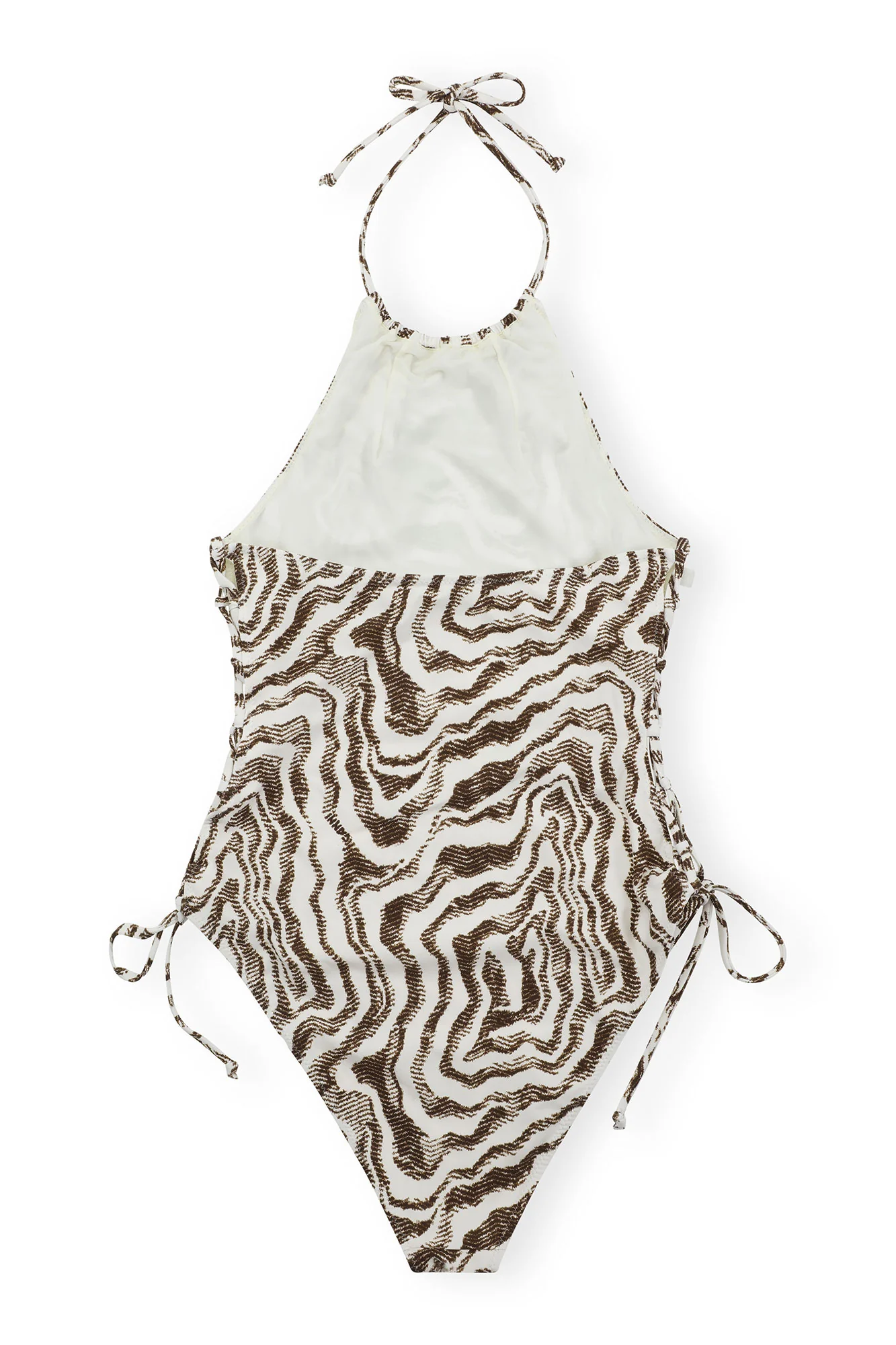 Recycled Printed Tieband Swimsuit | Egret - Image 2