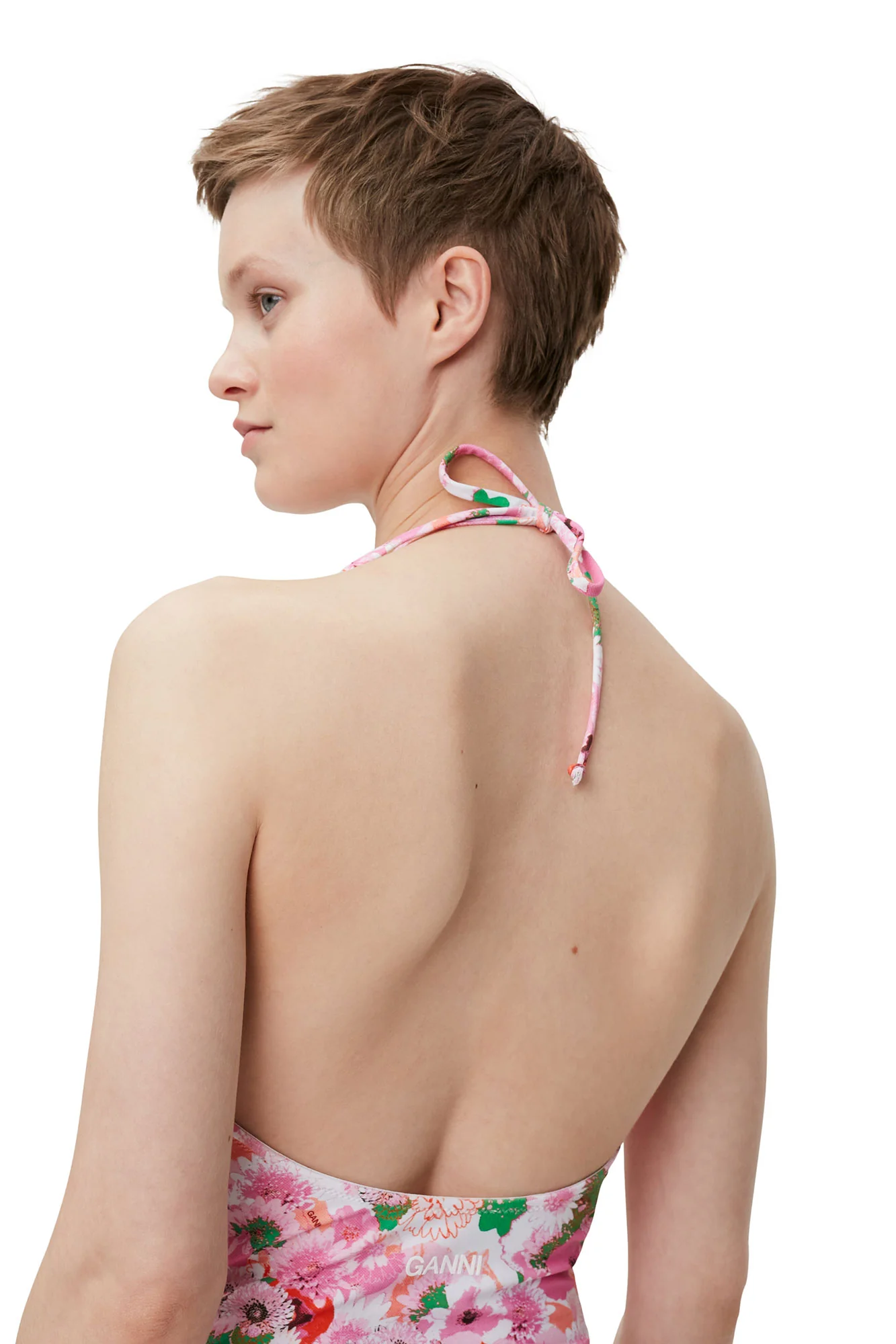 Recycled Printed V-string Swimsuit | Sugar Plum - Image 6