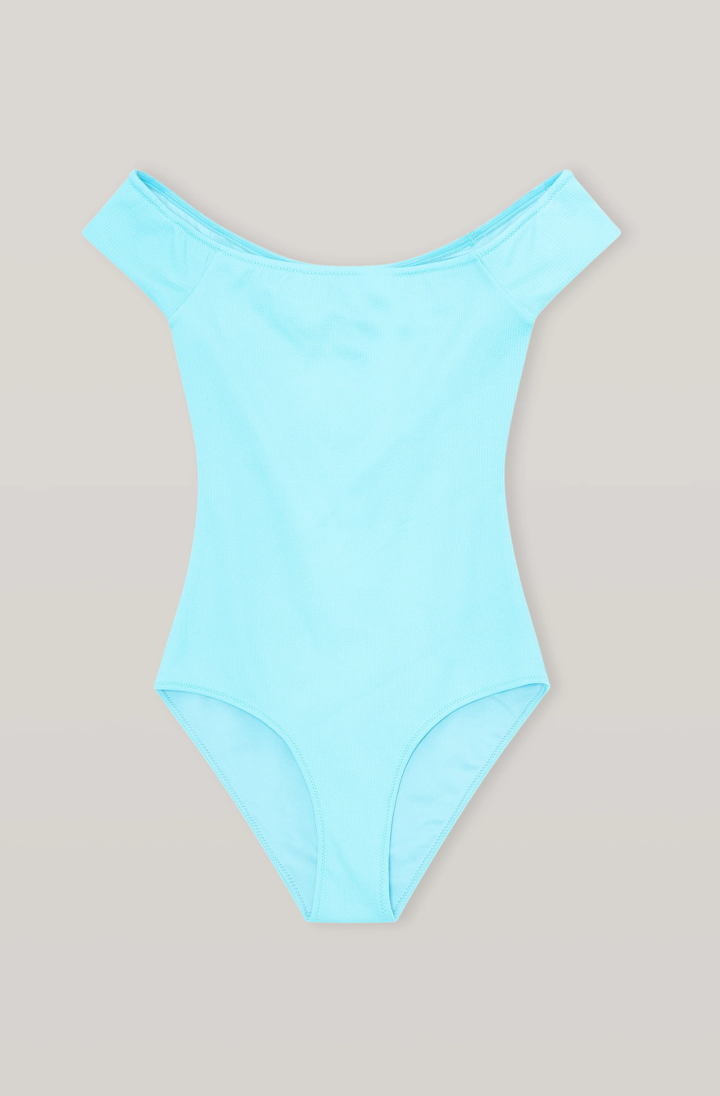 Recycled Ribbed Off-Shoulder Swimsuit | Bachelor Blue - Image 2