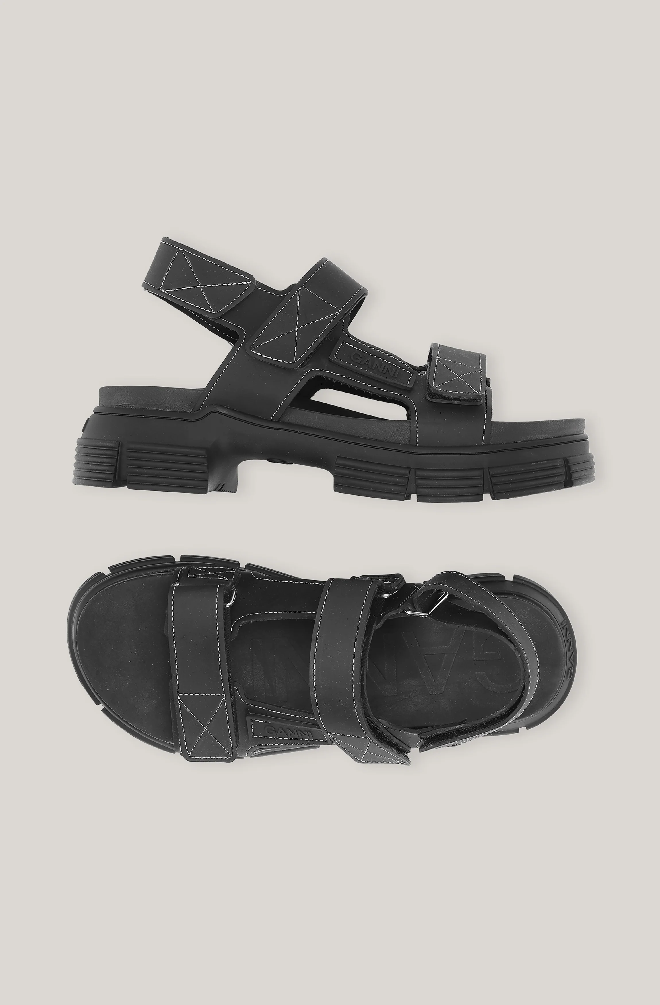 Recycled Rubber Sandal | Black - Image 2