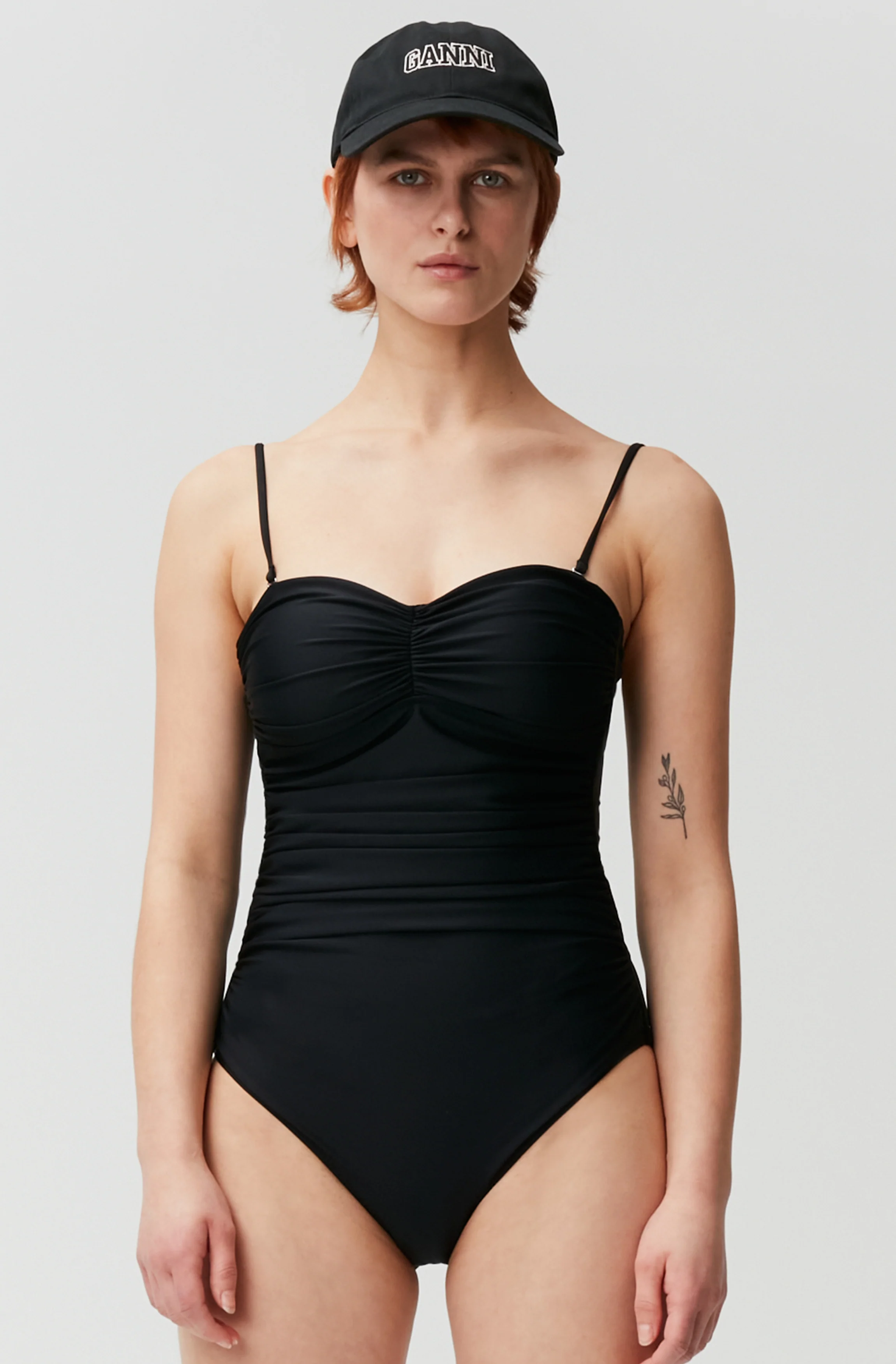 Recycled Solid Core Recycled Core Solid Gathered Swimsuit | Black - Image 3