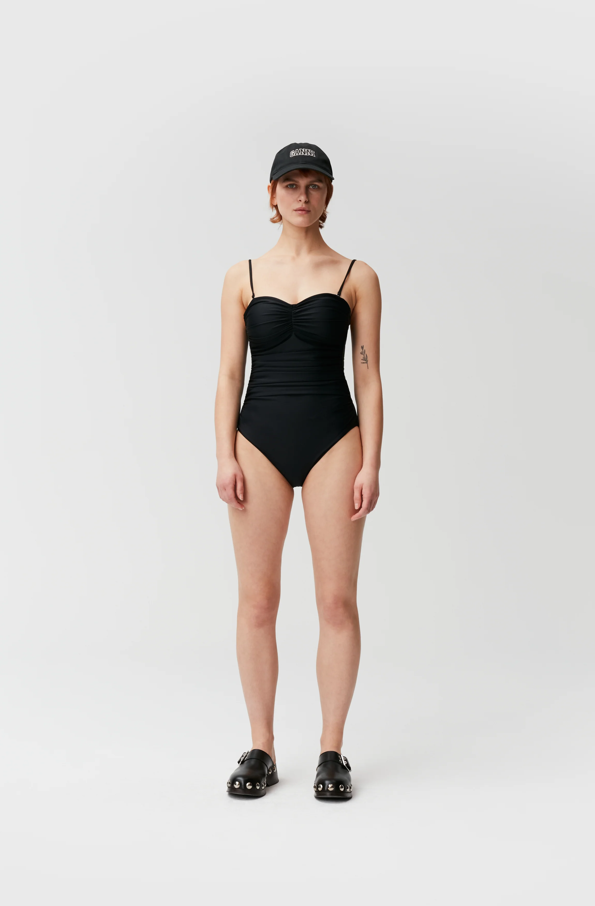 Recycled Solid Core Recycled Core Solid Gathered Swimsuit | Black - Image 4