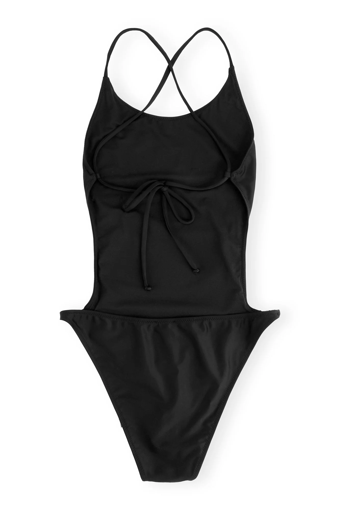 Recycled Solid String Swimsuit | Black - Image 2
