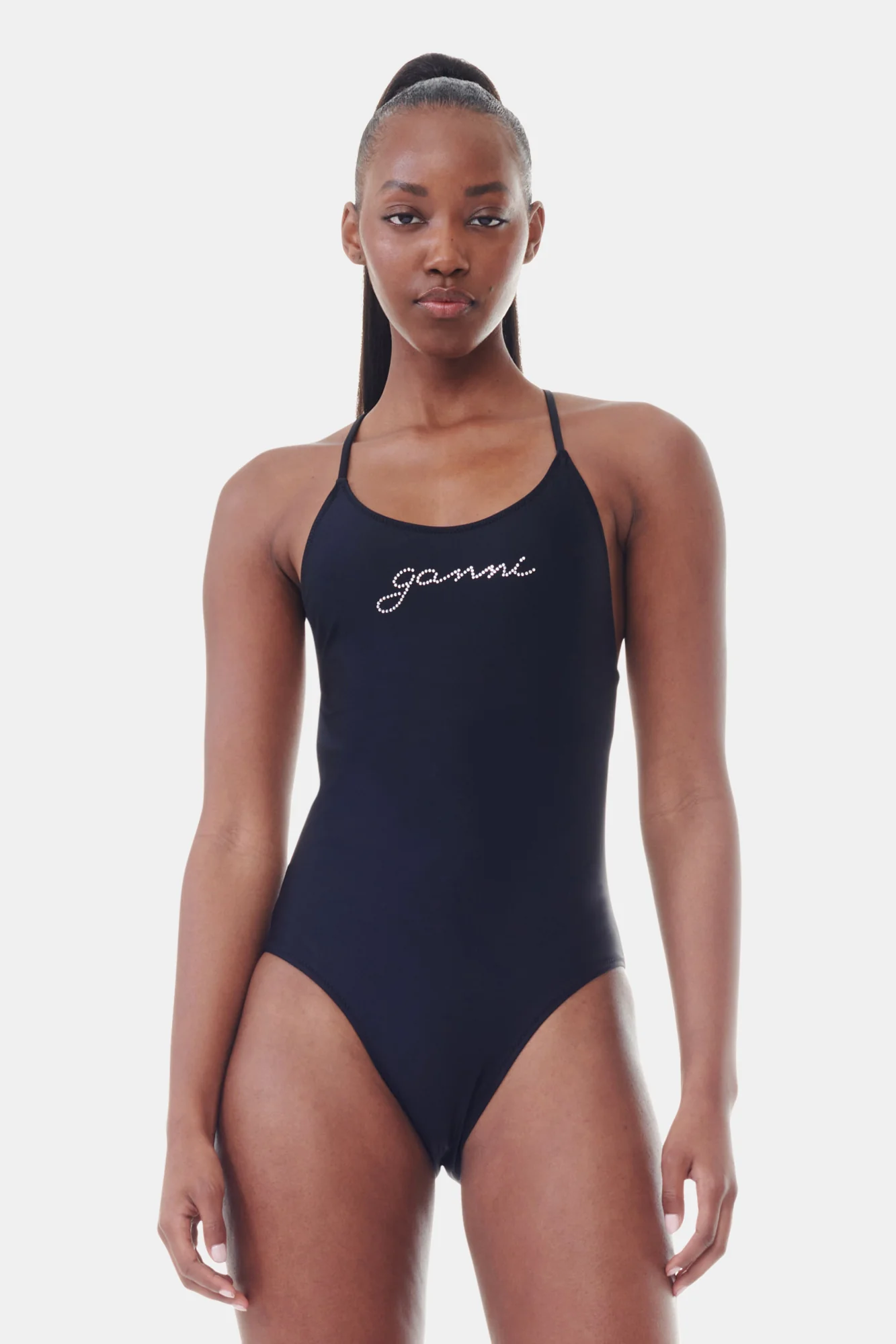 Recycled Tie String Swimsuit | Black - Image 3
