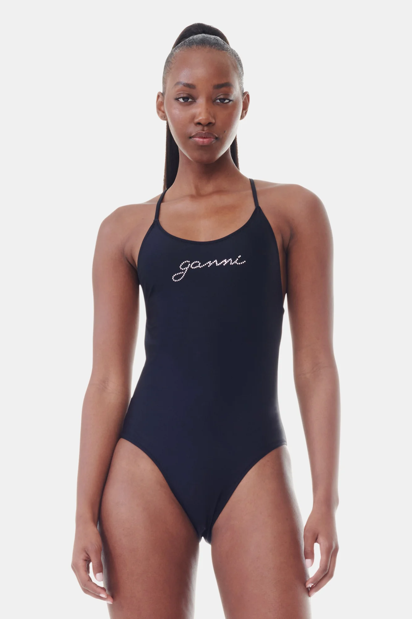 Recycled Tie String Swimsuit | Black - Image 4