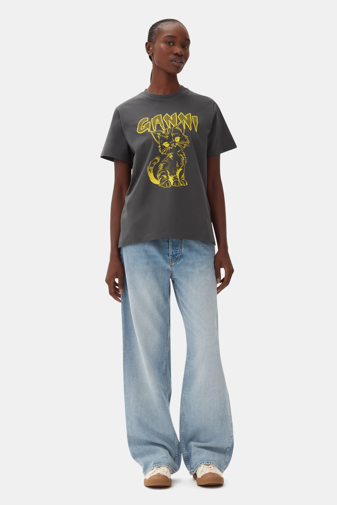 Relaxed Cat T-Shirt | Volcanic Ash - Image 4