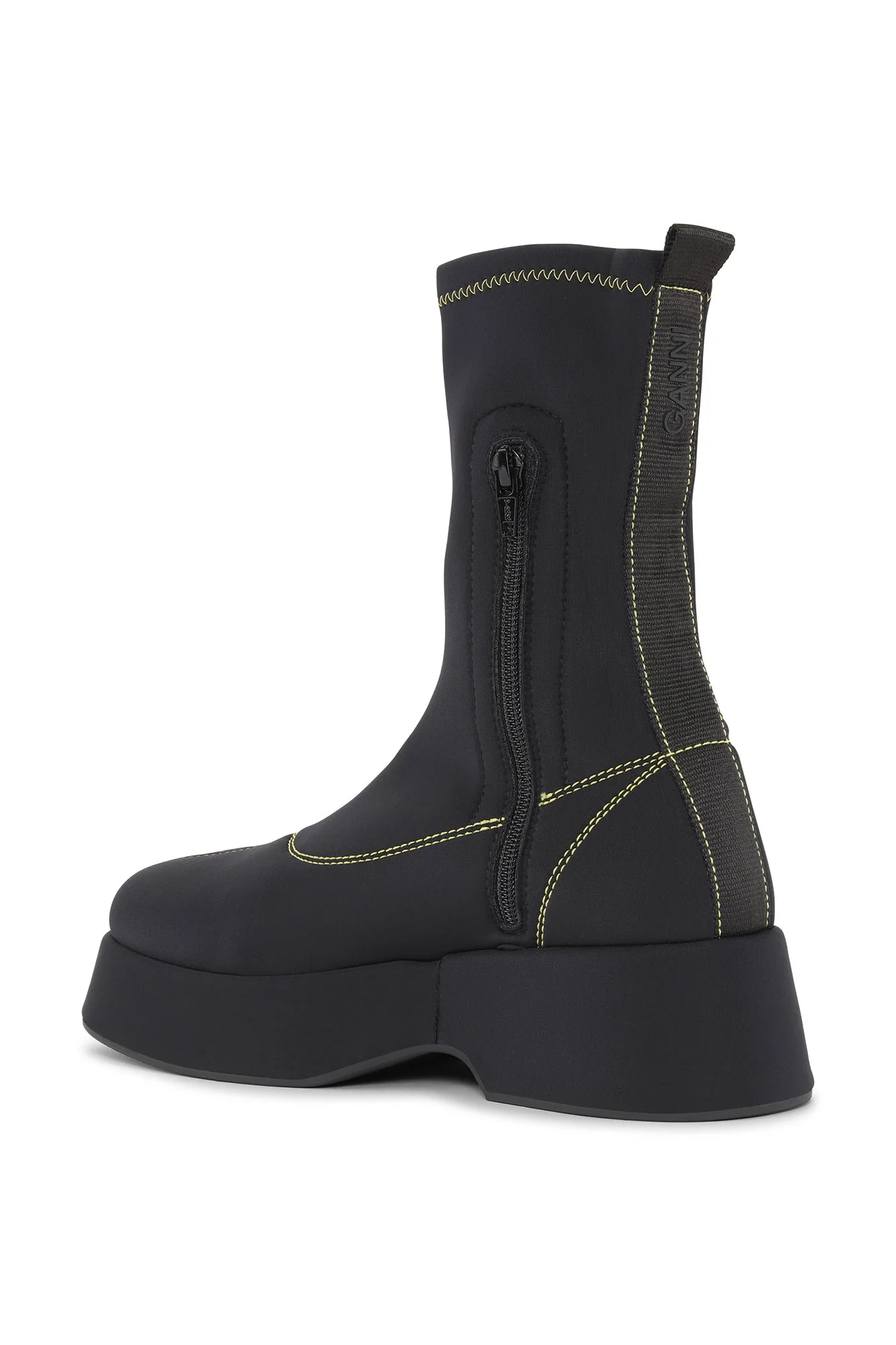 Retro Flatform Ankle Sockboots | Black - Image 2