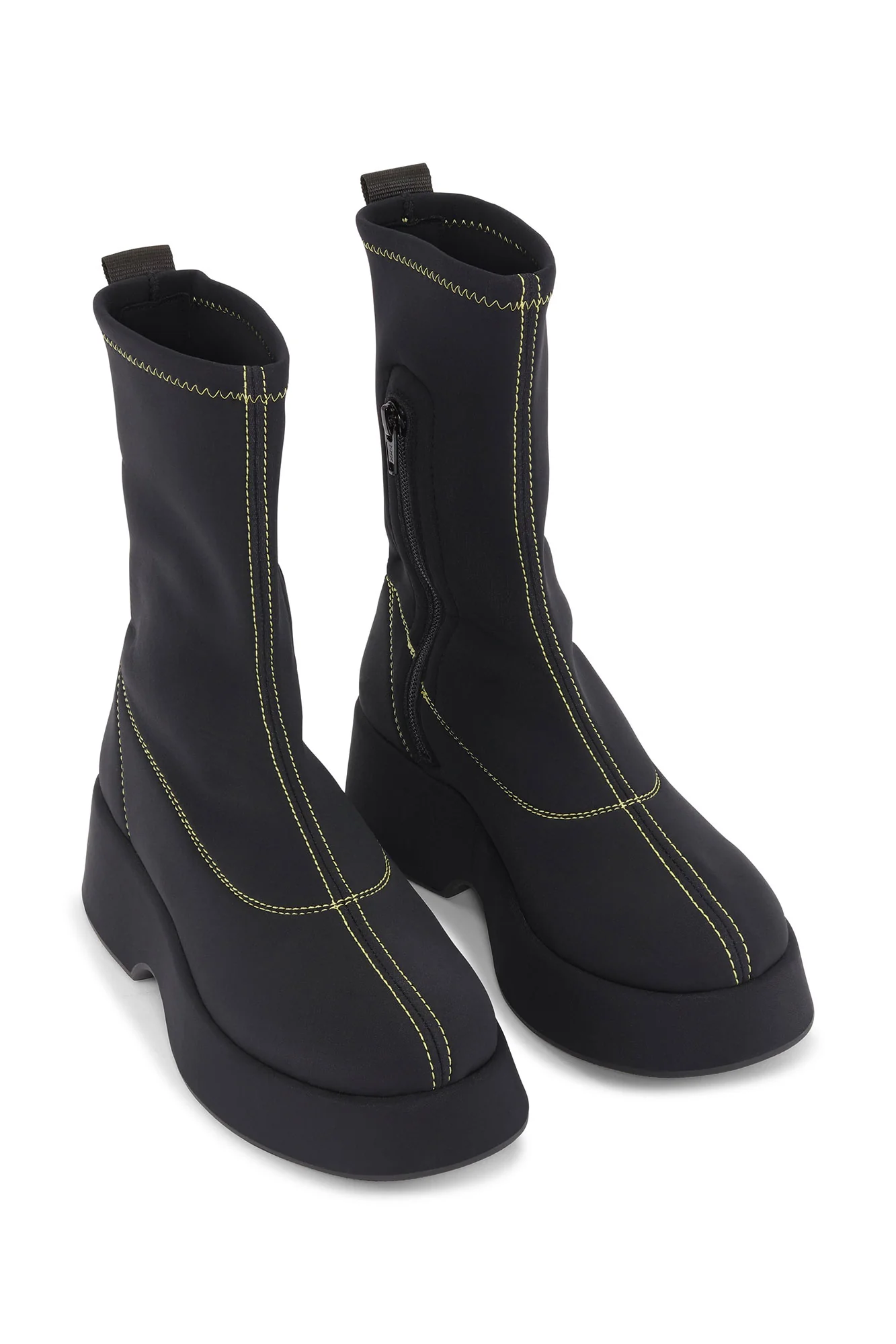Retro Flatform Ankle Sockboots | Black - Image 3