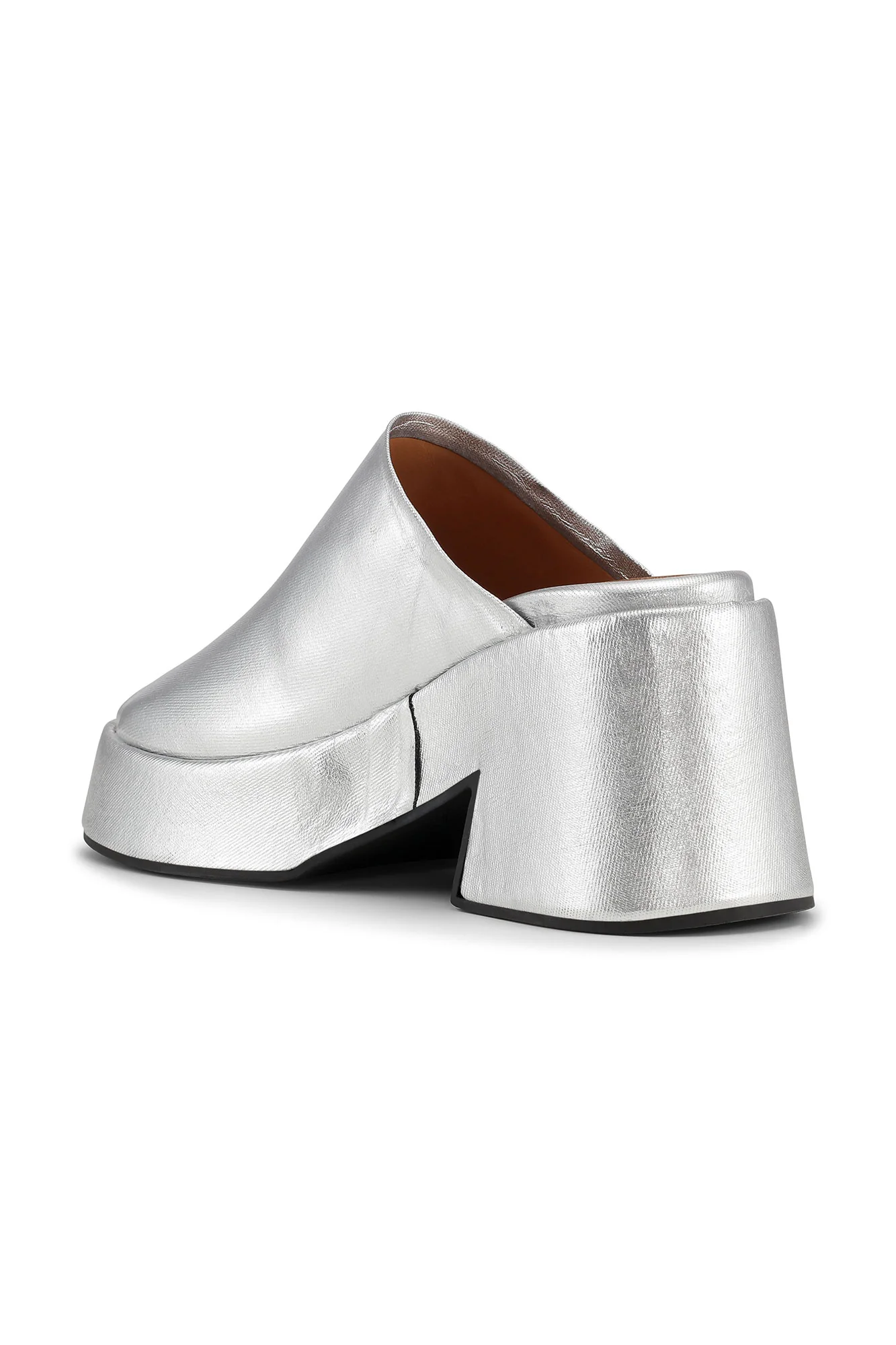 Retro Flatform Wedge Mules | Silver - Image 2