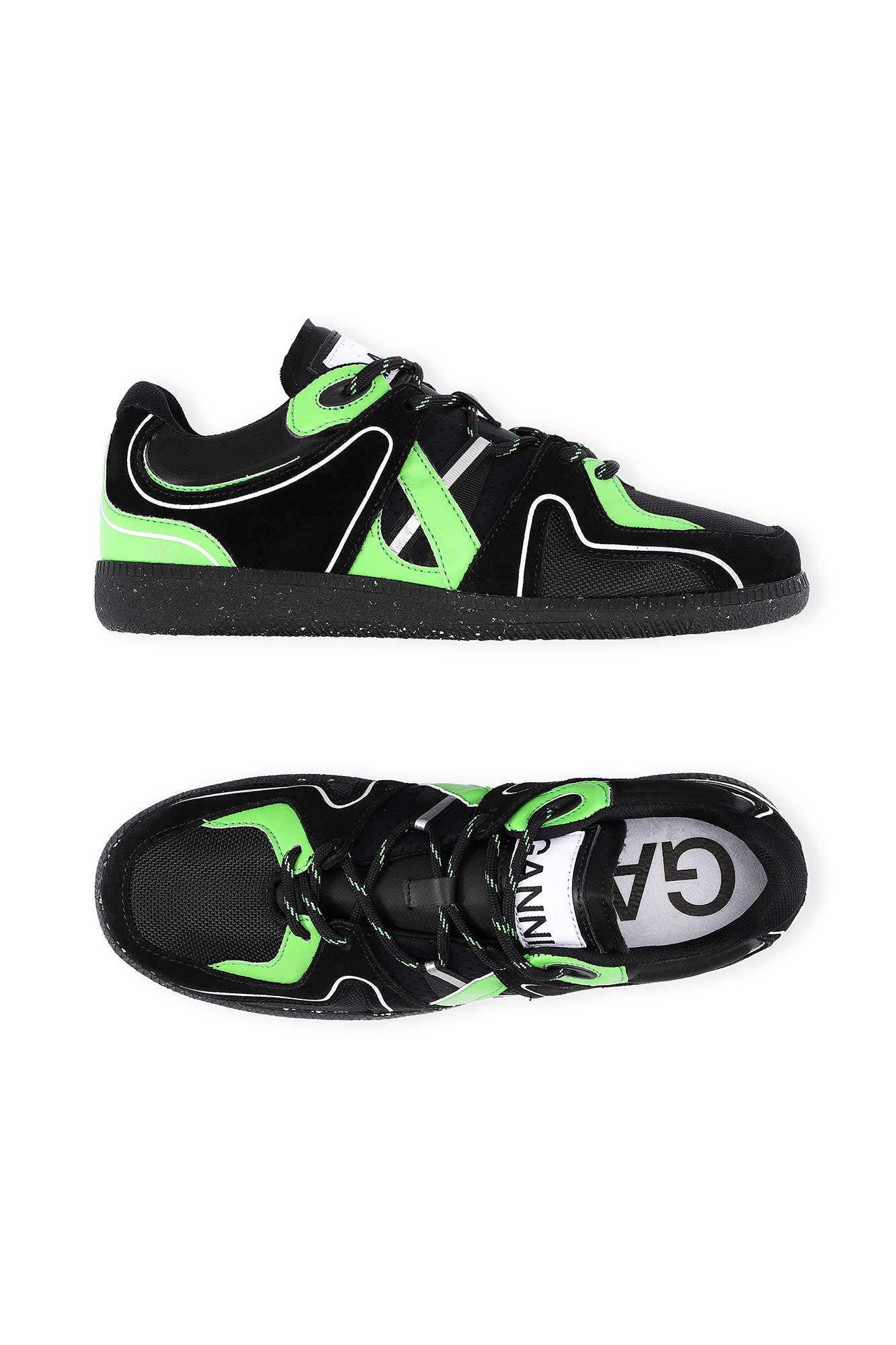 Retro Sneakers | Black/Green - Image 2