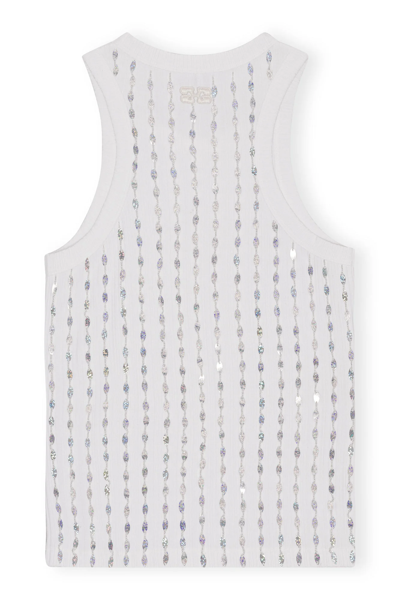Rib Jersey Beaded Top | Bright White - Image 2