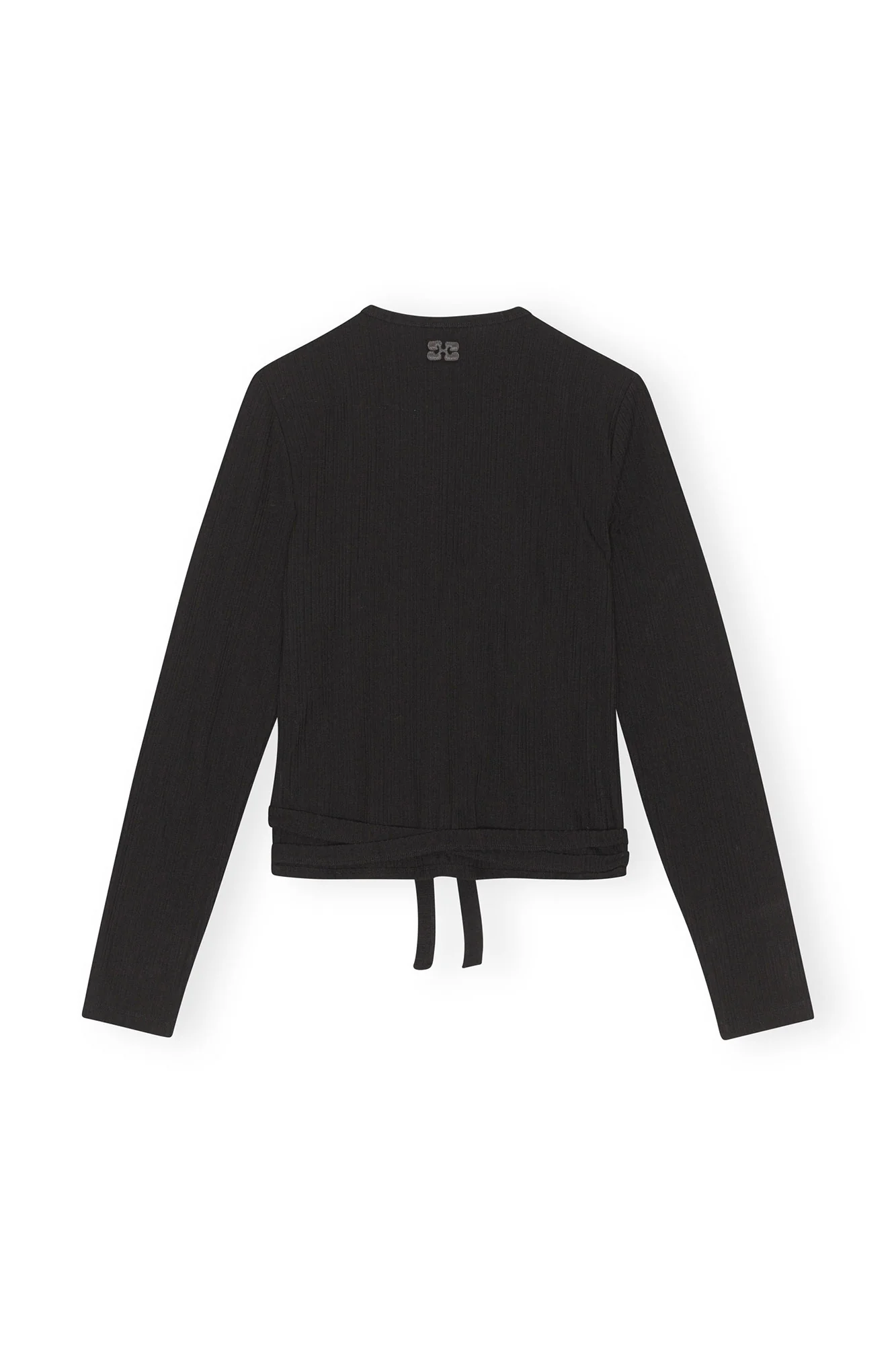 Rib Jersey Wrap Blouse | Black - Image 2
