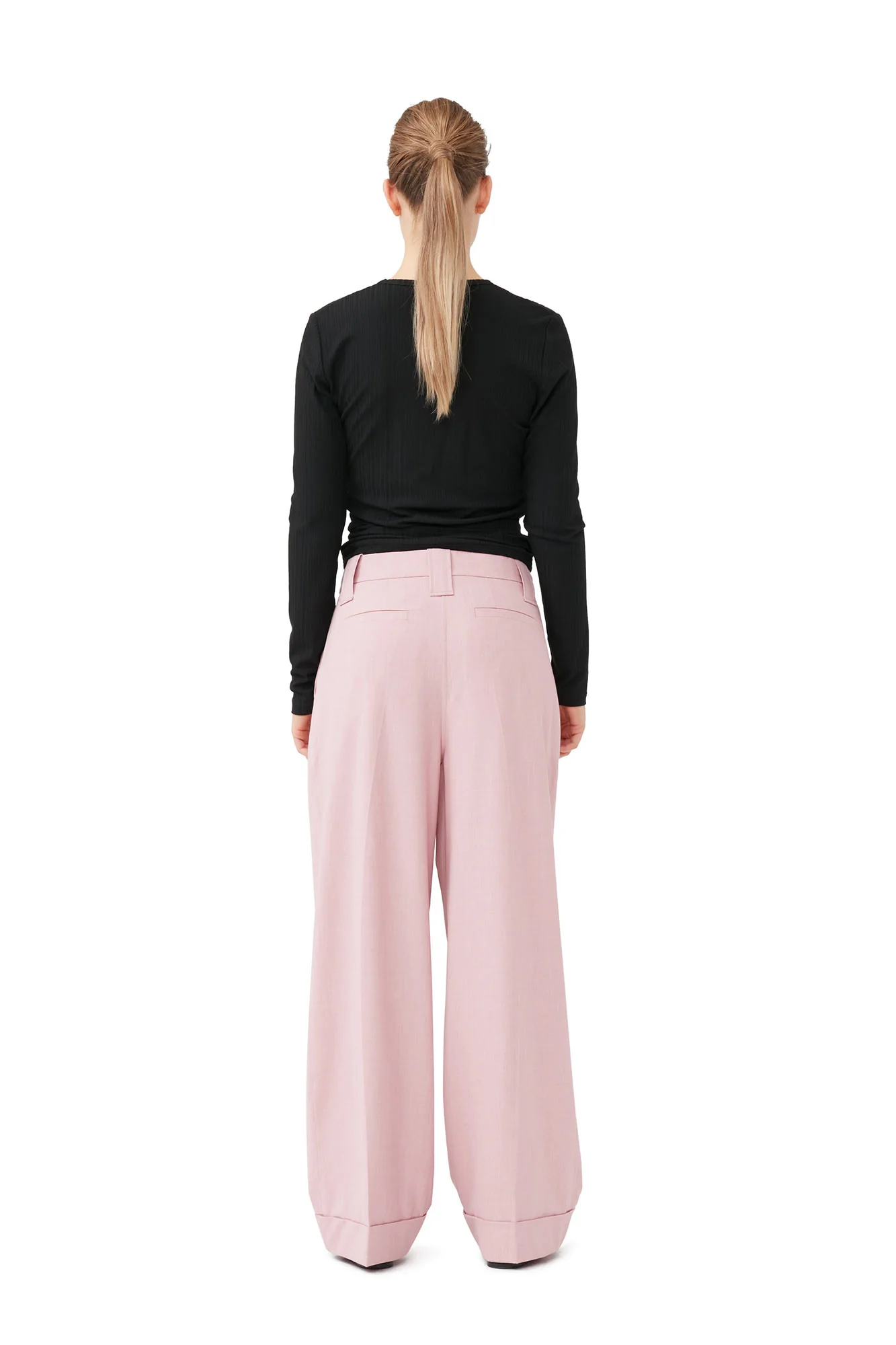 Rib Jersey Wrap Blouse | Black - Image 4