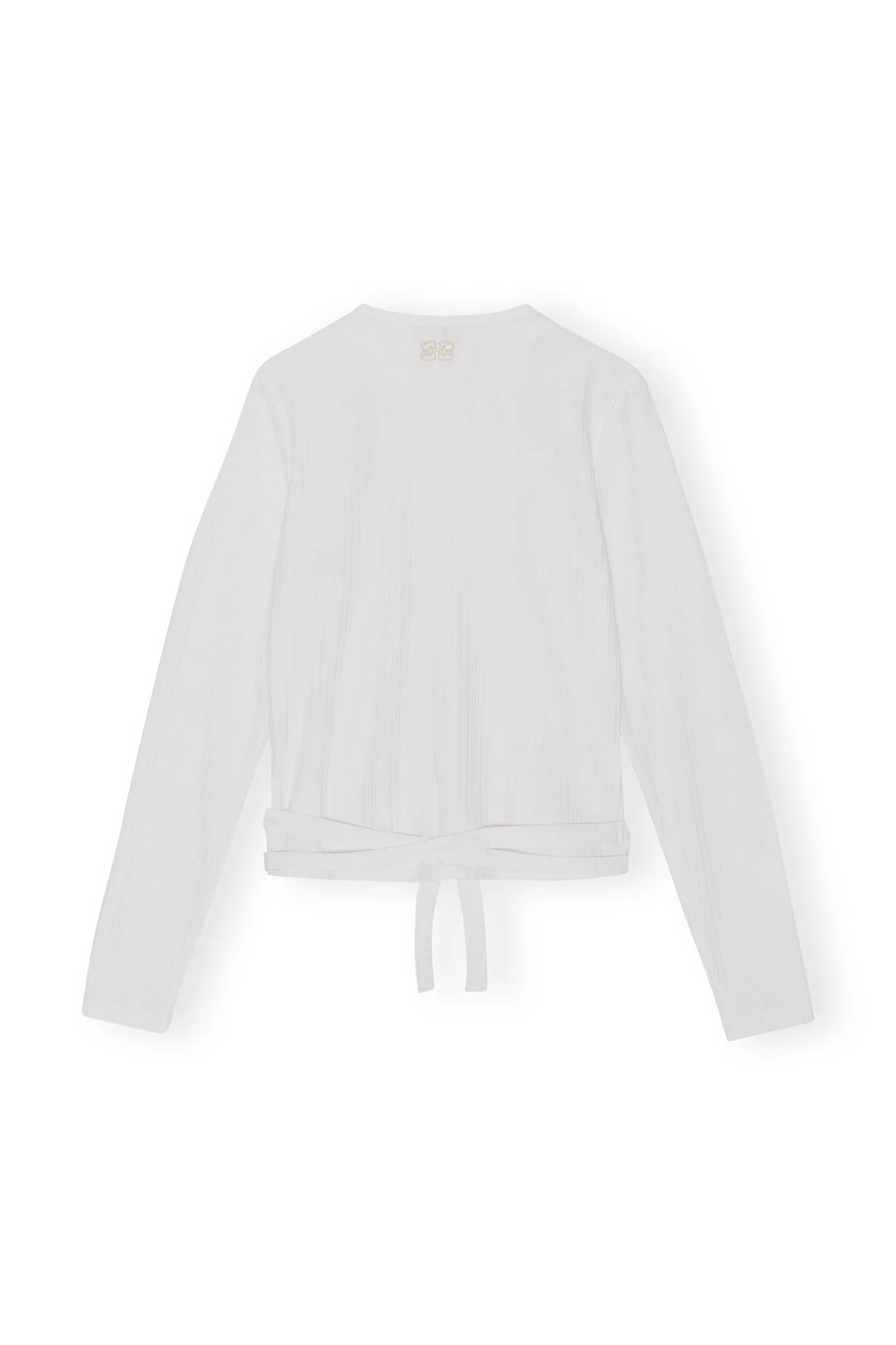 Rib Jersey Wrap Blouse | Bright White - Image 2