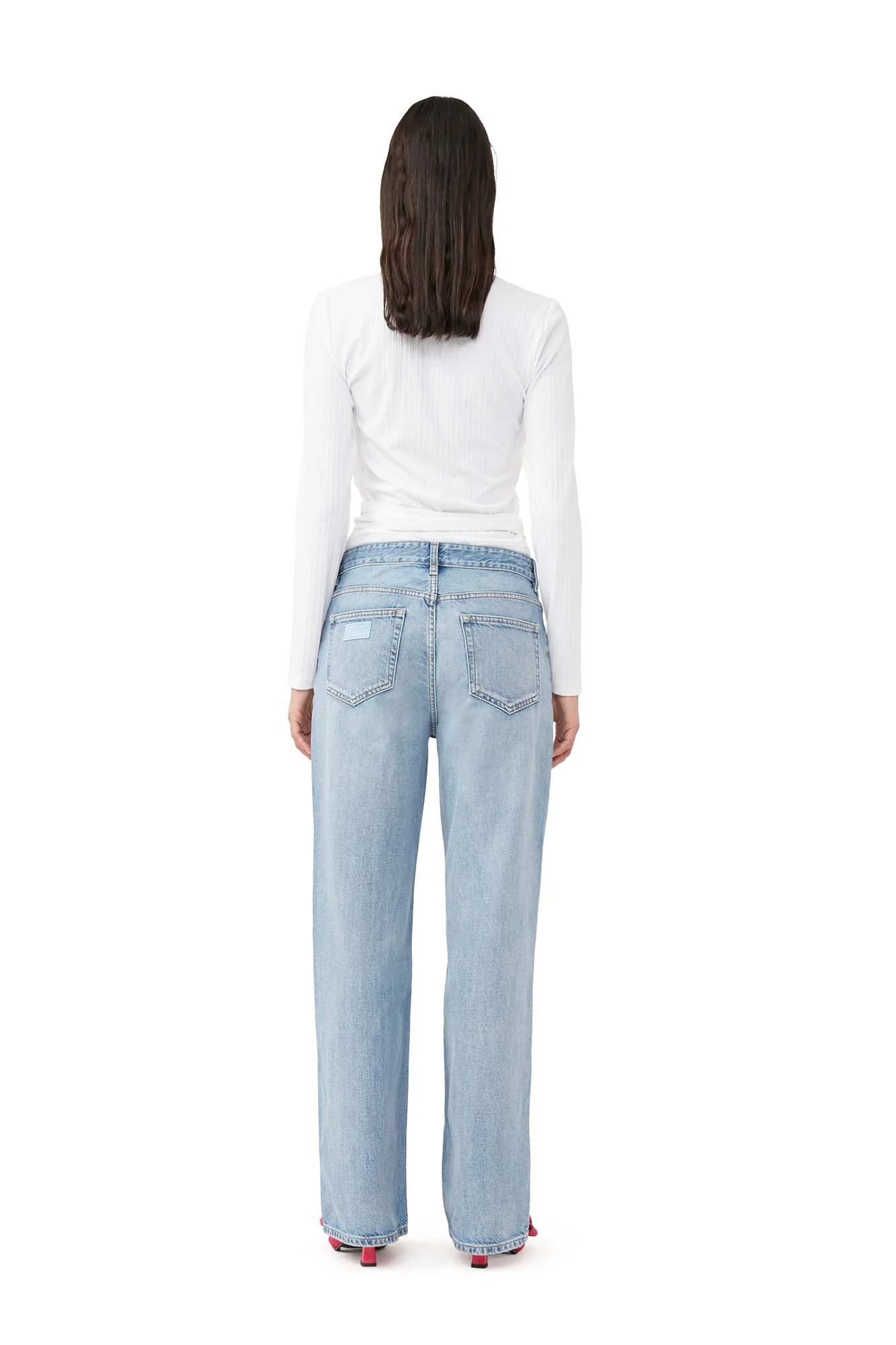 Rib Jersey Wrap Blouse | Bright White - Image 4