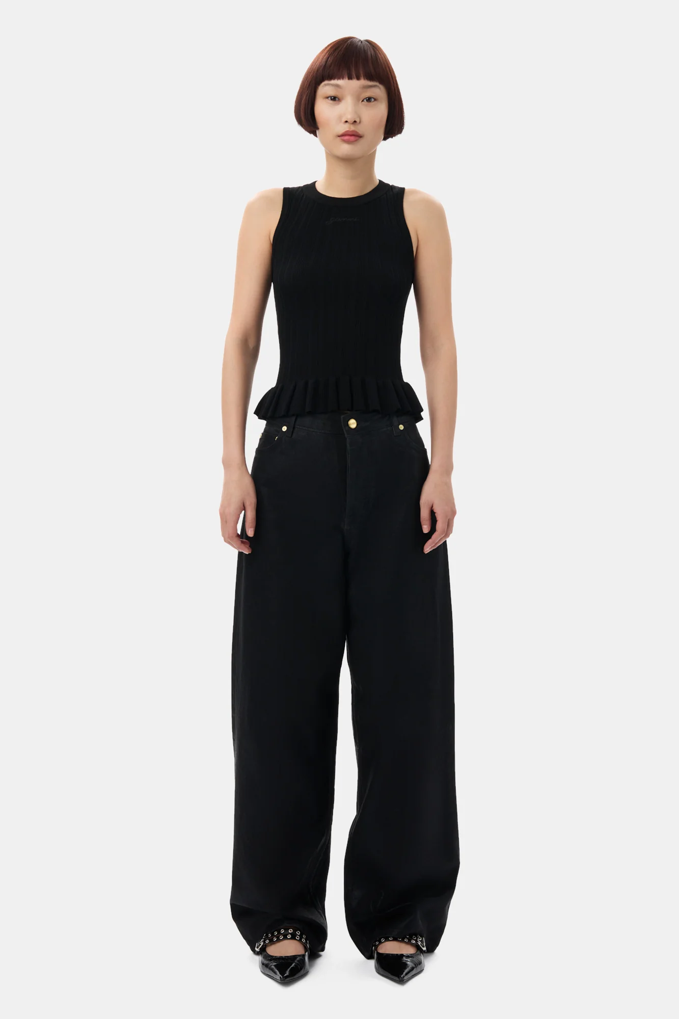 Rib Tank Top | Black - Image 4