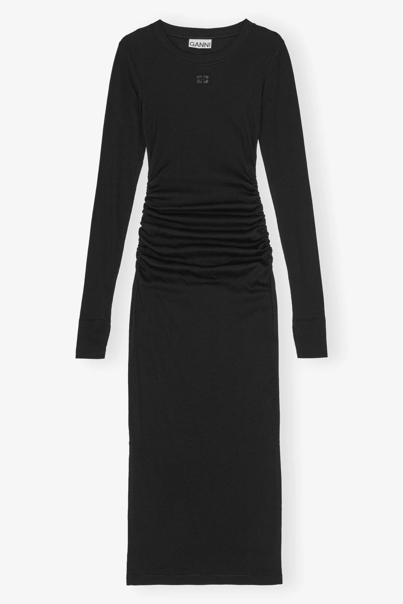 Ribbed Long Dress | Black