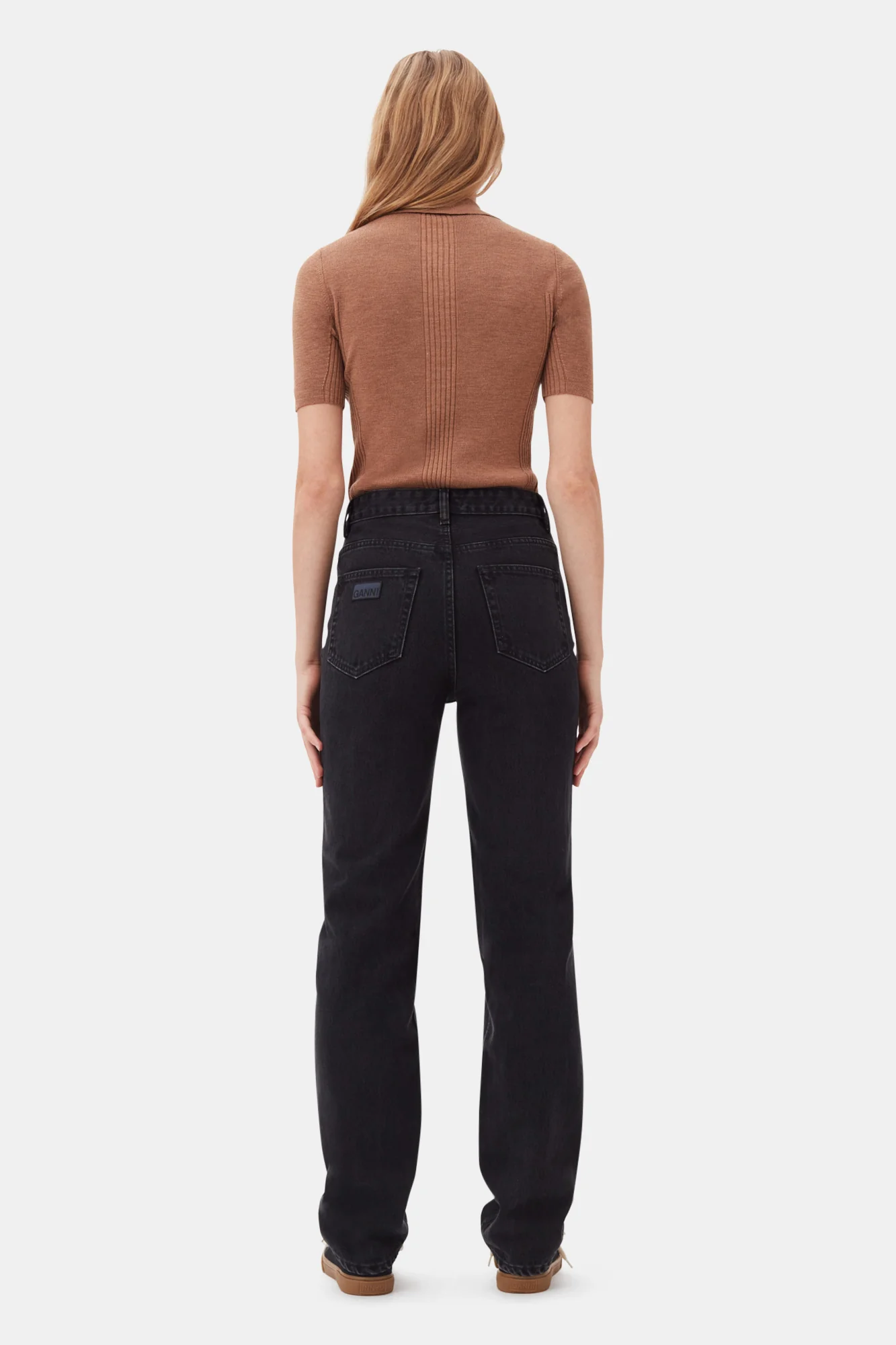 Ribbed Merino Short Sleeve Polo | Safari - Image 6