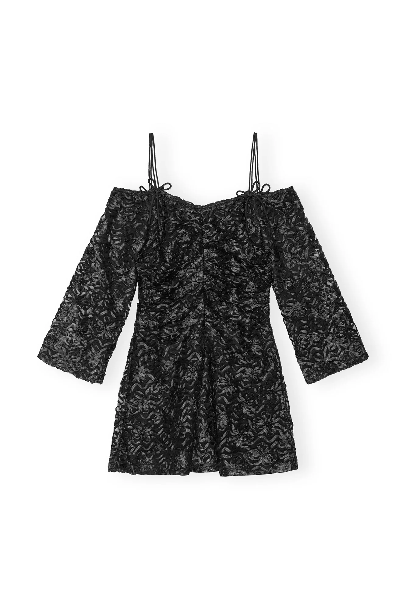 Ribbon Tulle Mini Dress | Black - Image 2