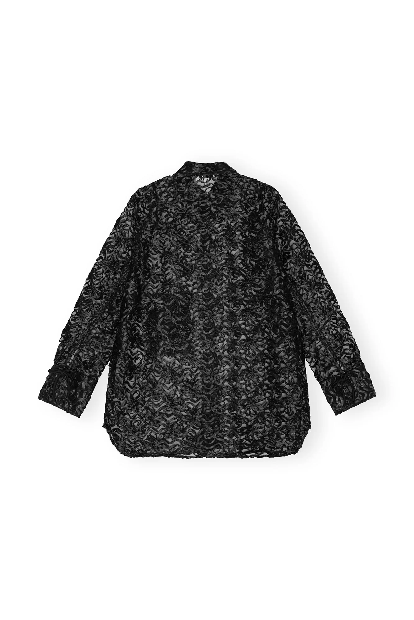 Ribbon Tulle Raglan Shirt | Black - Image 2